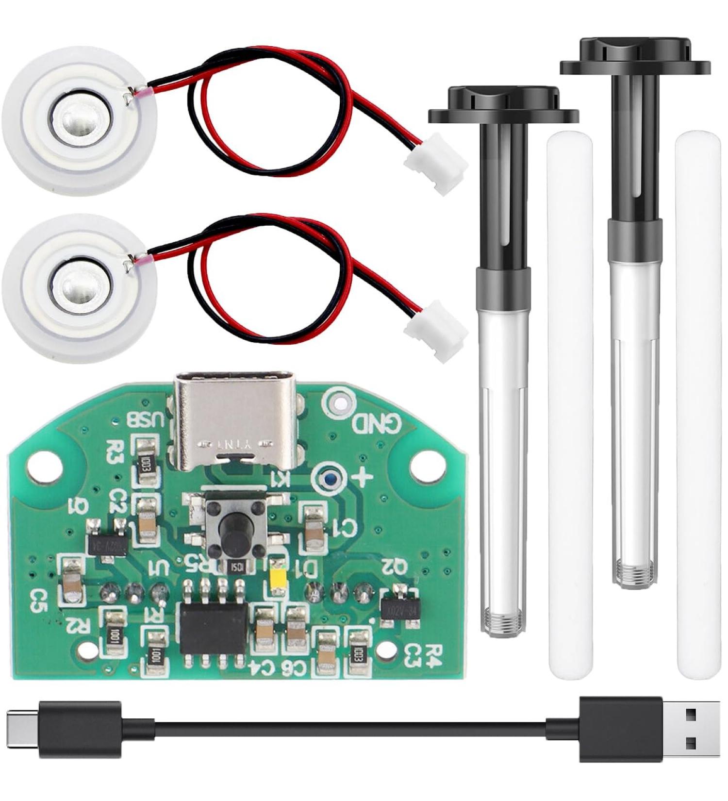 Youmile Atomization Module Humidifier Module Double Spray USB Humidifier Dual Spray Driving Circuit Board 740 Holes 5 m Microporous Atomizer with humidifier bracket cotton swab Type-c USB cable - Buy Online on GoSupps.com