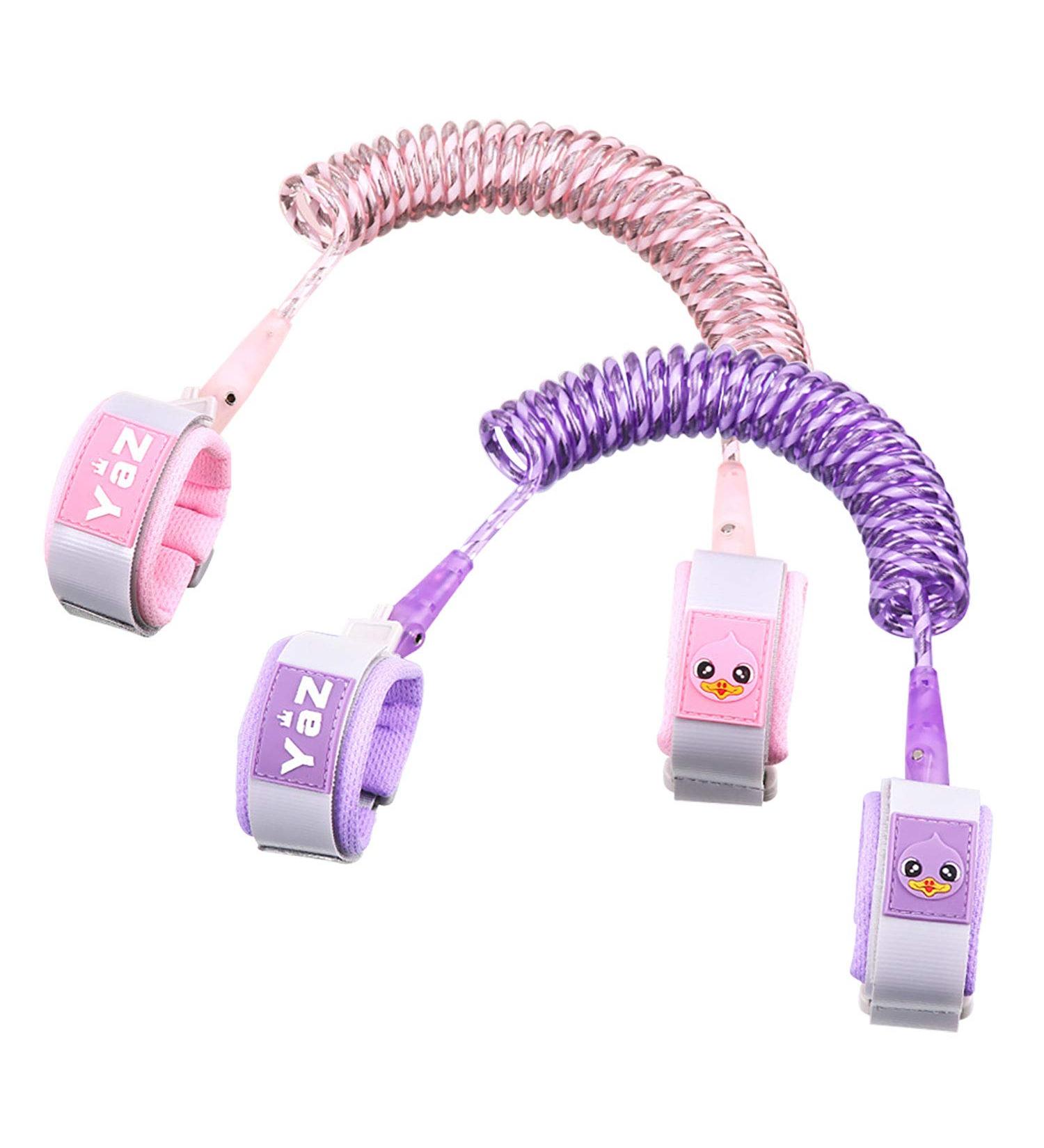 2 Pack Toddlers Safety Wrist Link - 2.5M / 8.2 ft Length - 360Rotate, Night Vision, Anti Lost, Child Lock Band - Buy Online on GoSupps.com