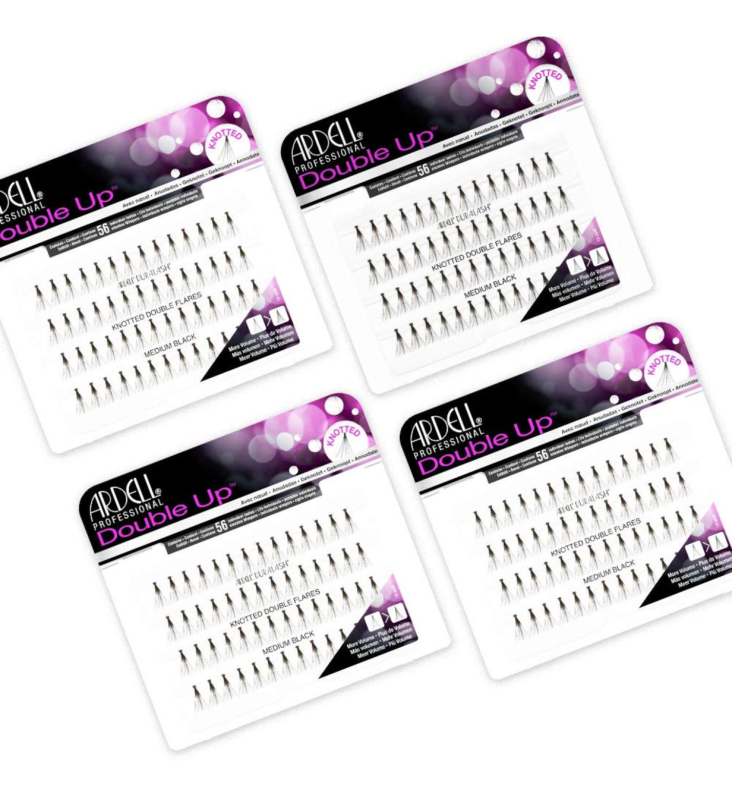 Ardell Double Up Individual Knot Medium Black False Eyelashes - 4 Pack - Buy Online on GoSupps.com