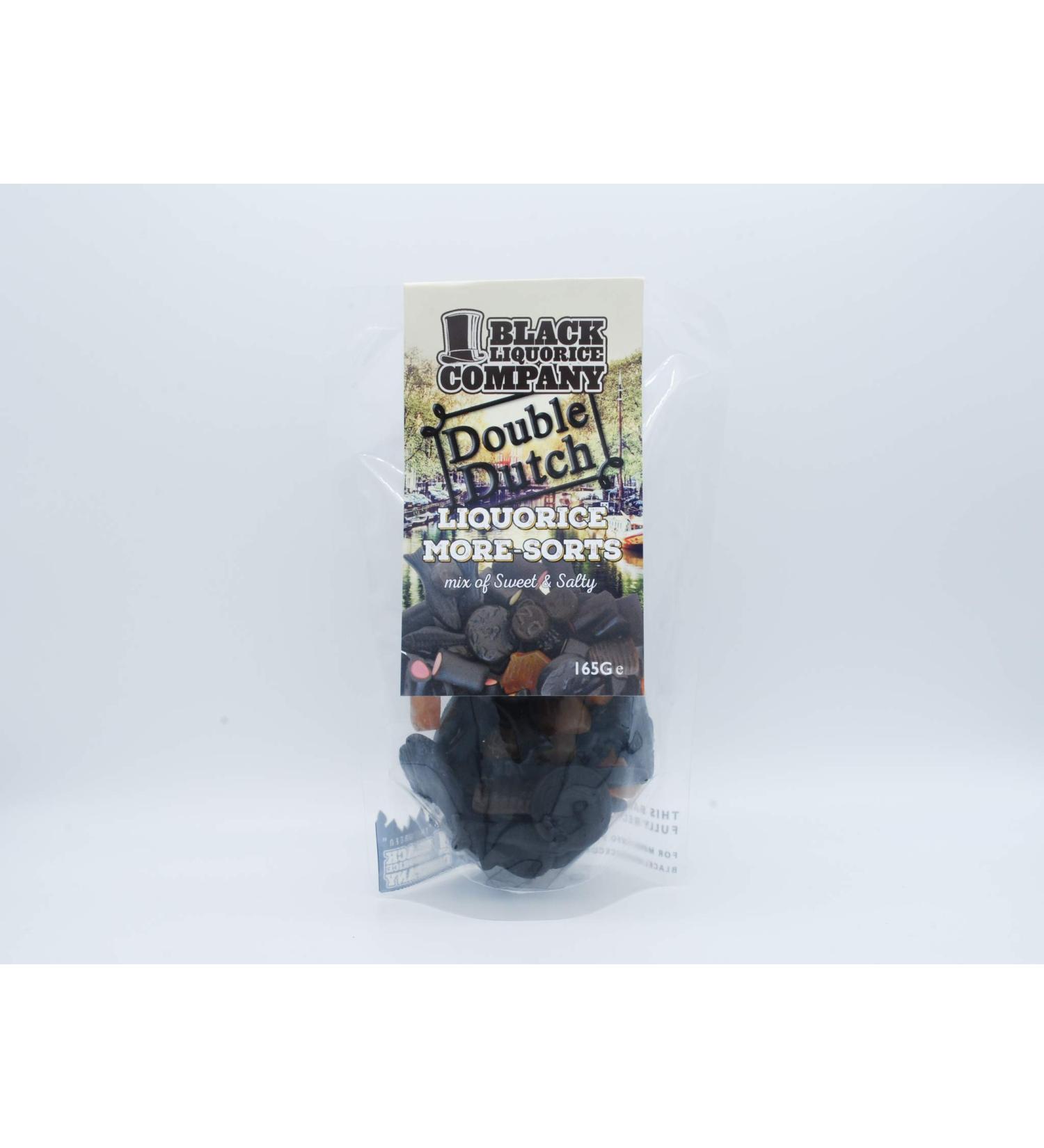 The Black Liquorice Company - Double Dutch Moresorts | A Mixture of Dutch Liquorice Salty Sweet & Honey 165g
