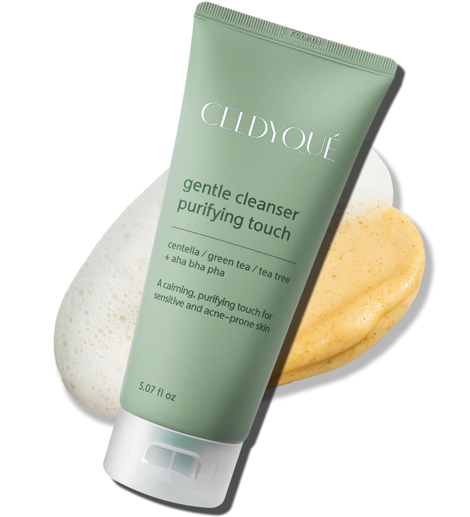 CELDYQUE Gentle Cleanser Purifying Touch Centella Tea Tree & Green Tea | AHA BHA PHA Exfoliating Face Wash for Sensitive Acne-Prone Skin | Calming Pore Purifying Korean Cleansing Foam 5.07 fl oz - Buy Online on GoSupps.com