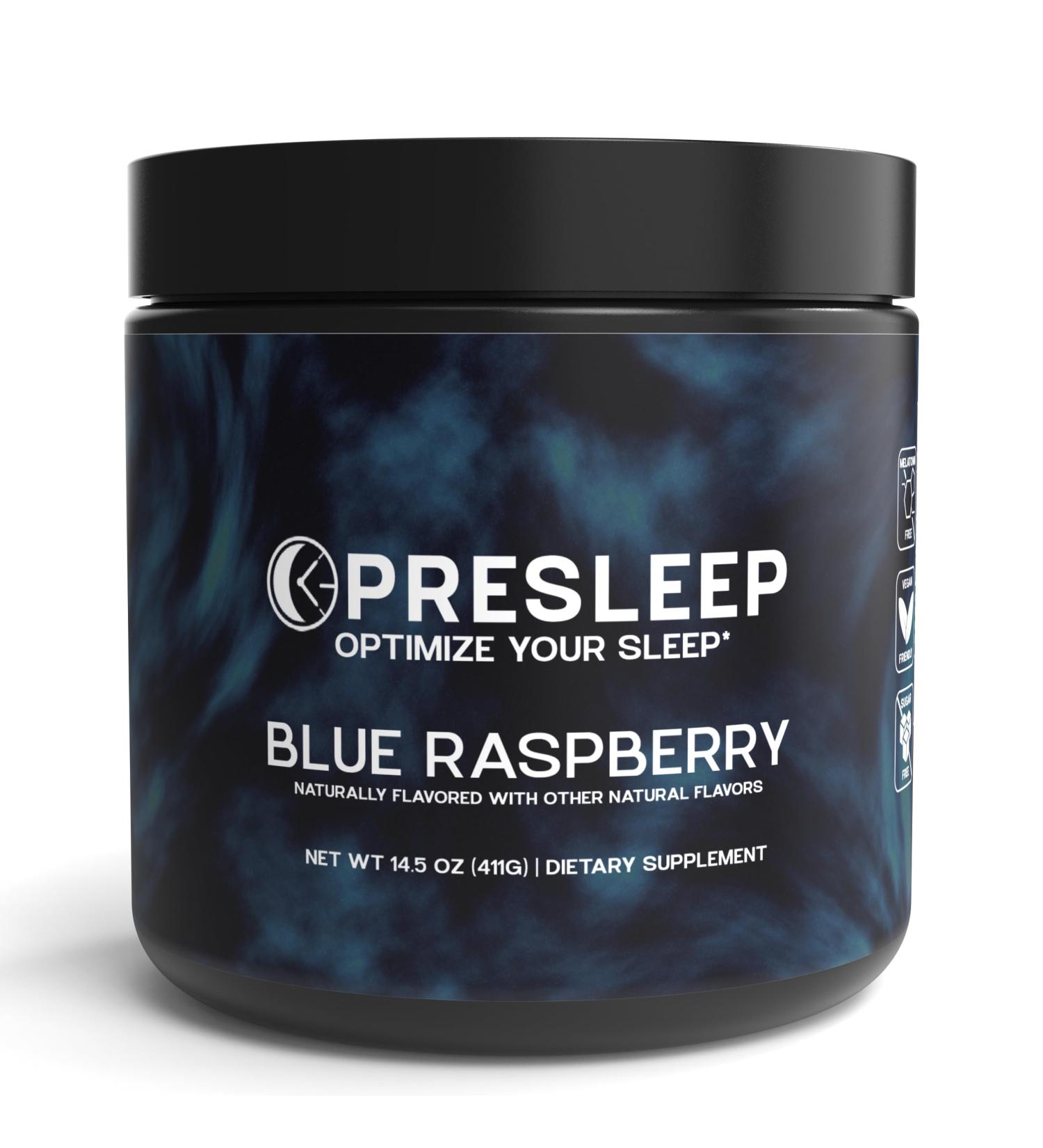 Natural Sleep Powder Melatonin-Free Sleep Aid with Magnesium Glycinate L-Theanine & Glycine Non-Habit Forming Vegan Gluten Free 30 Servings Blue Raspberry - Buy Online on GoSupps.com