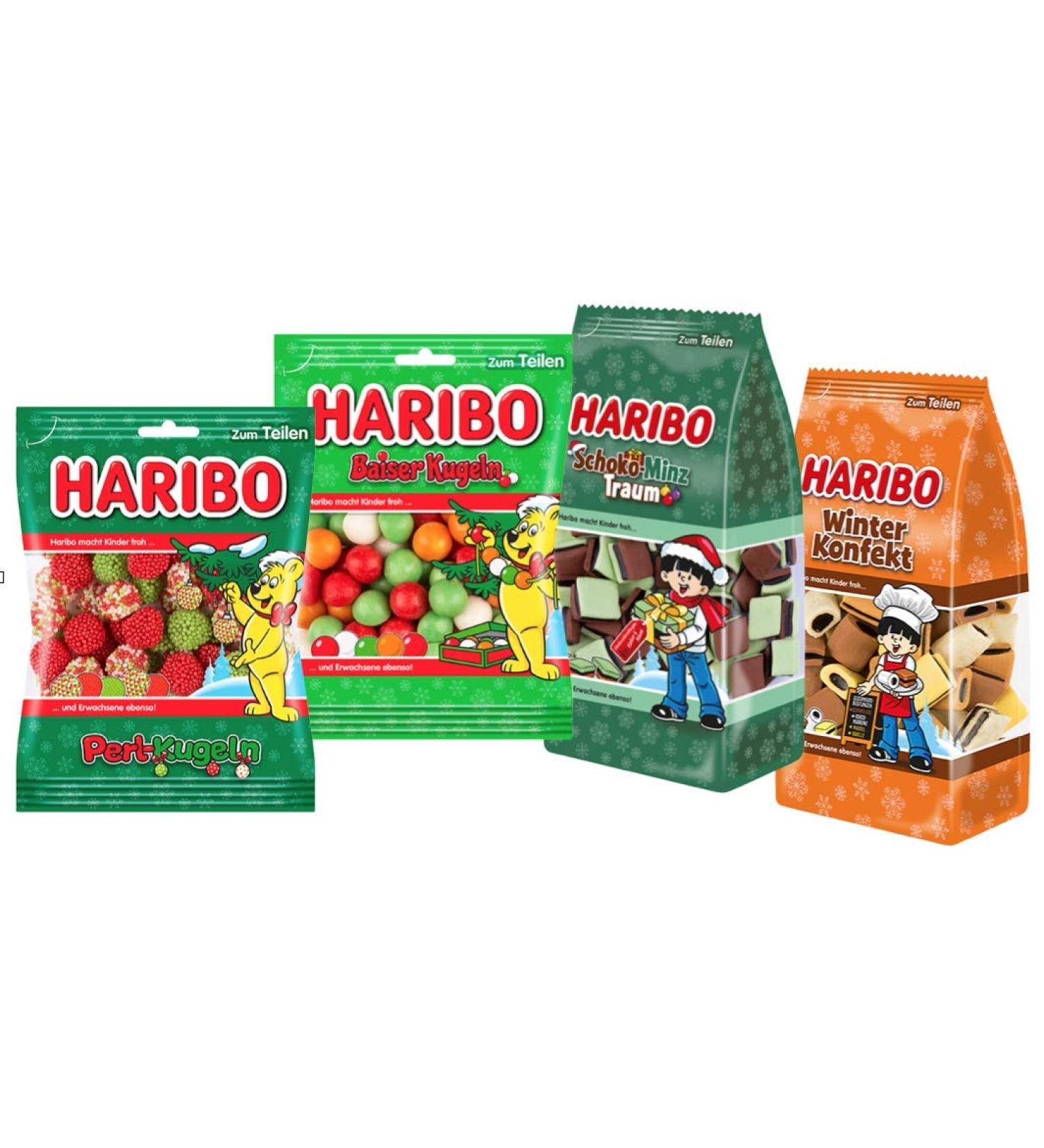 Haribo GmbH & Co. KG Haribo Christmas Bakery Set of 4 250g Chocolate 300g Beads Balls 200g Giant Tins 200g