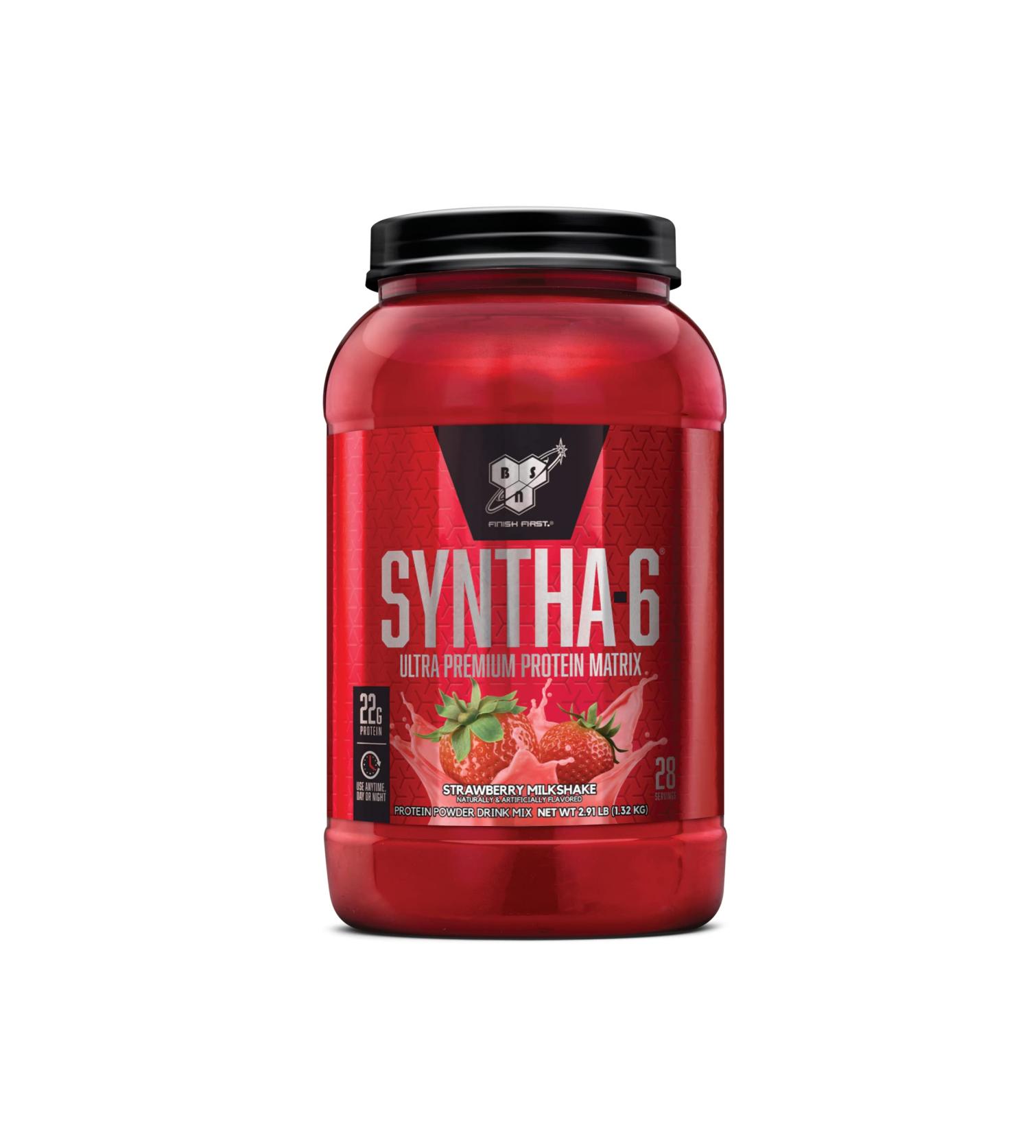 BSN Syntha-6 Ultra Premium Strawberry Milkshake Protein Powder 2.91 lbs | Best Muscle Recovery - Buy Online on GoSupps.com