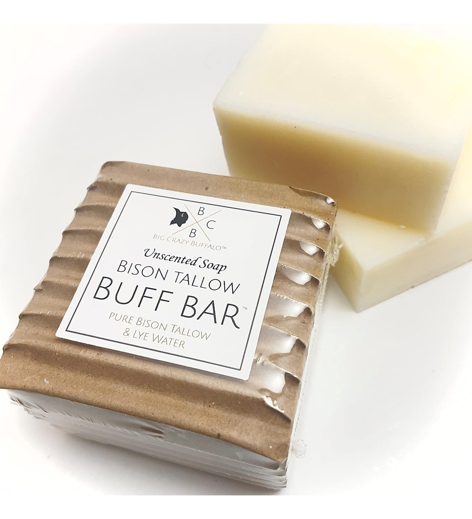 Big Crazy Buffalo Pure Bison Tallow Soap - Unscented, Moisturizing, Hydrating, Pure & Natural - No Dyes, Chemicals, Fragrances or Preservatives - 2 Pack - Buy Online on GoSupps.com