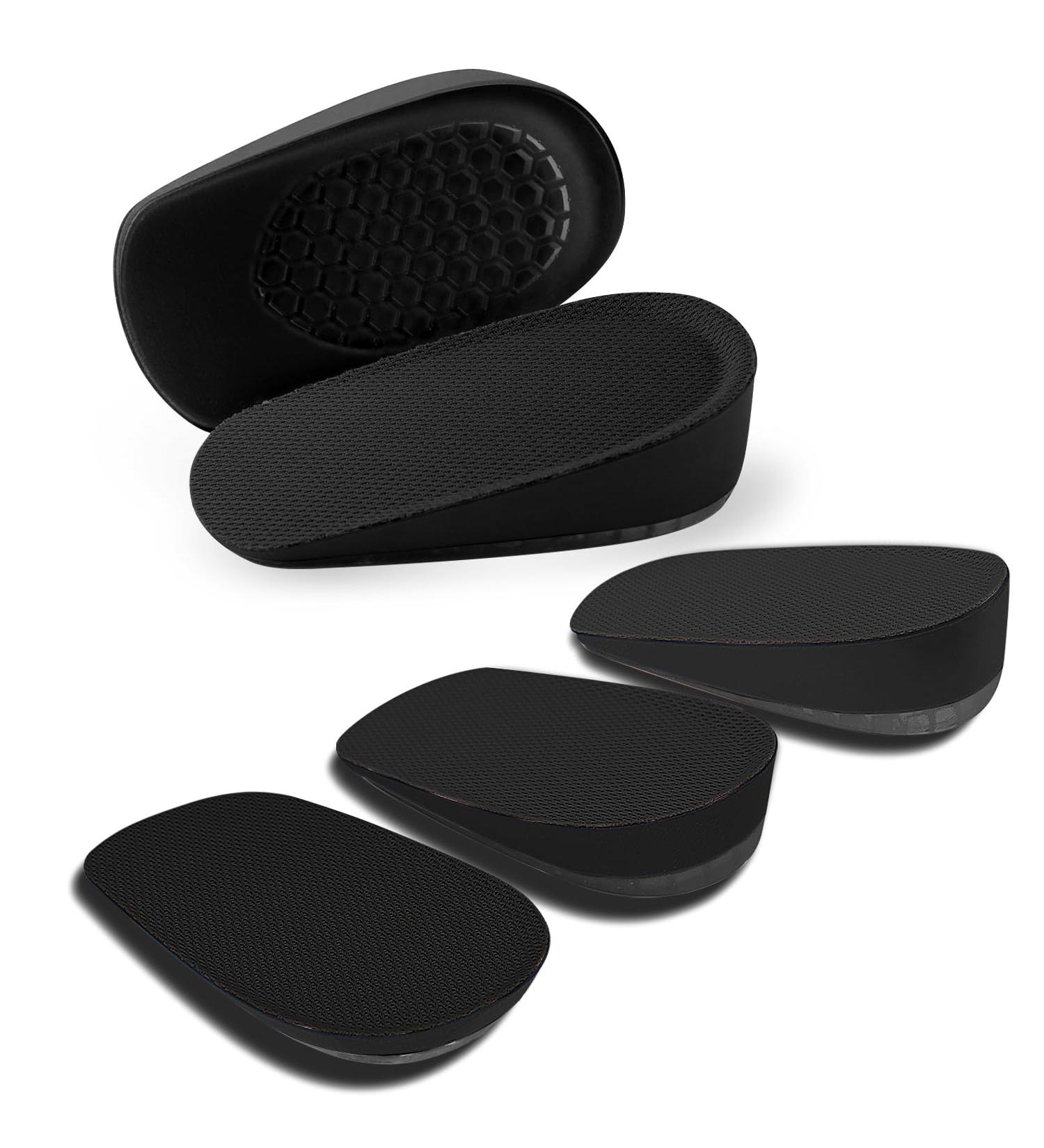 Height Increase Insoles | Gel Heel Lift Pads for Men & Women | Shock Absorption Cushions | 1 Inch Lift Inserts (Small 5-9 2 Pairs Black - Buy Online on GoSupps.com