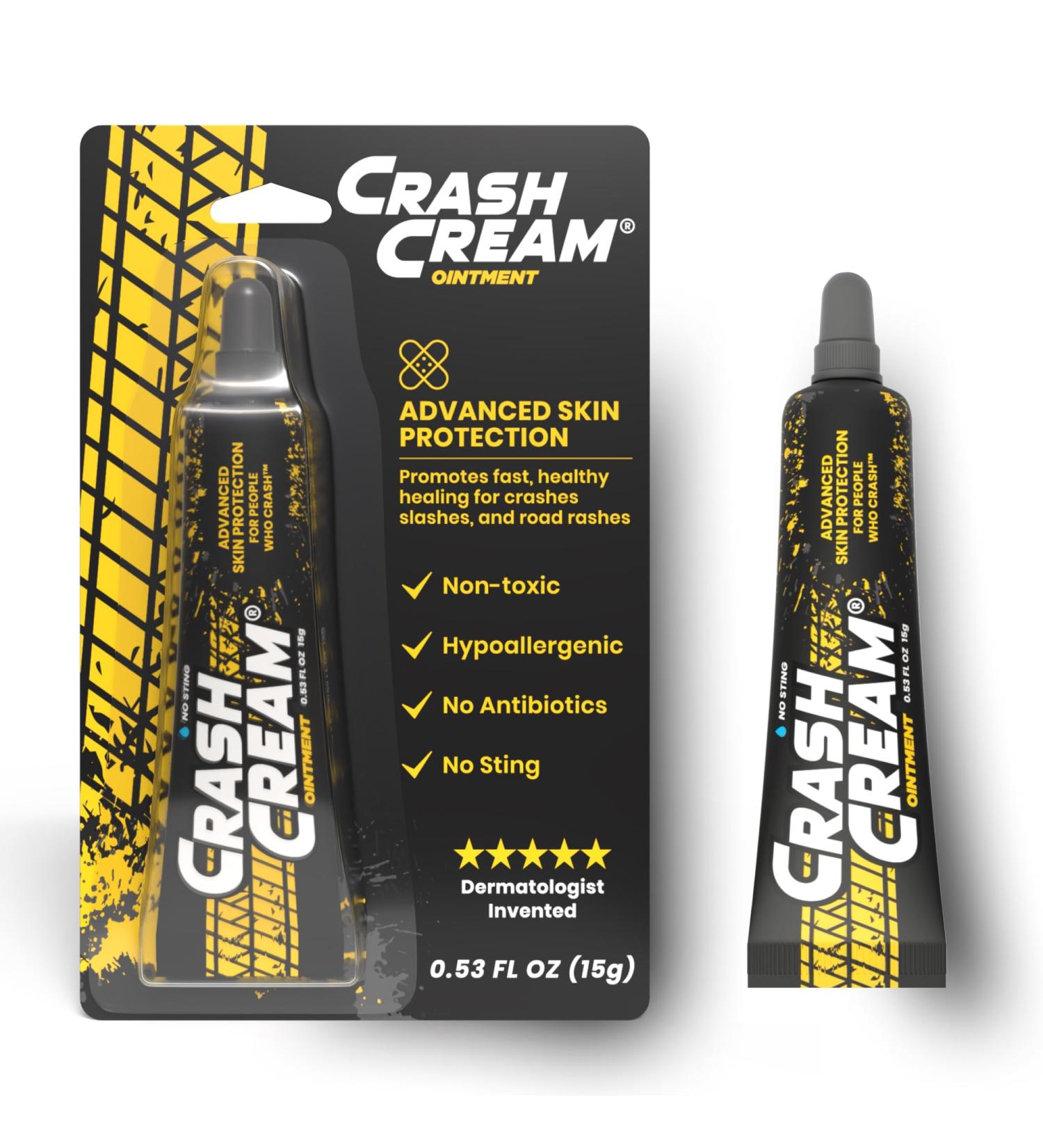 CRASH CREAM Non-Toxic Antibiotic Free Skin Repair for Cuts Scrapes & Burns Supports Natural Active Skin Repair Compare to Triple Antibiotic Ointment Great for First Aid Kit (15g Small Tube) - Buy Online on GoSupps.com