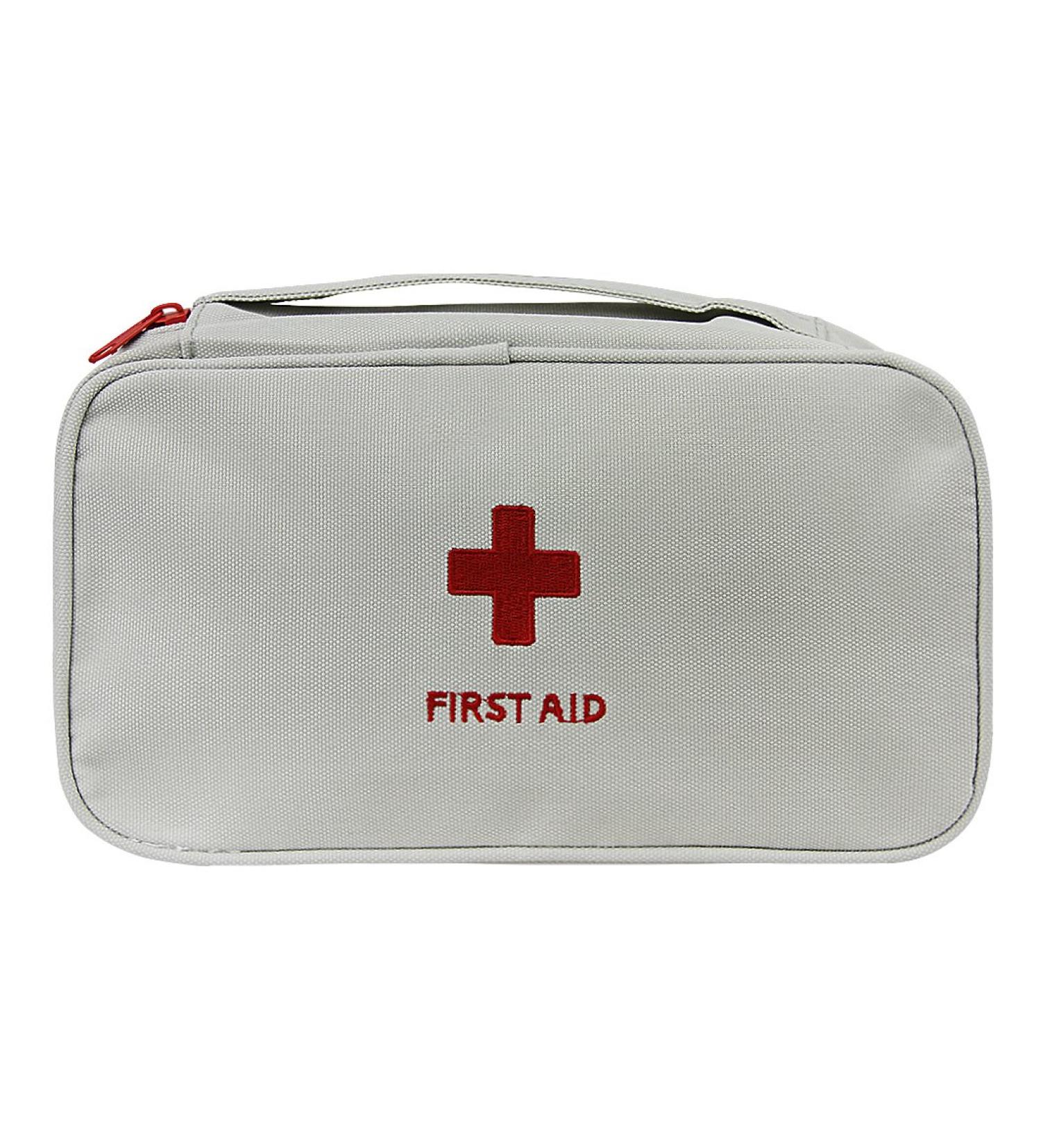 Oxford Fabric Medical Bag - Travel First Aid Bag for Families | Caregiver Emergency Bag in Red/Grey - Buy Online on GoSupps.com