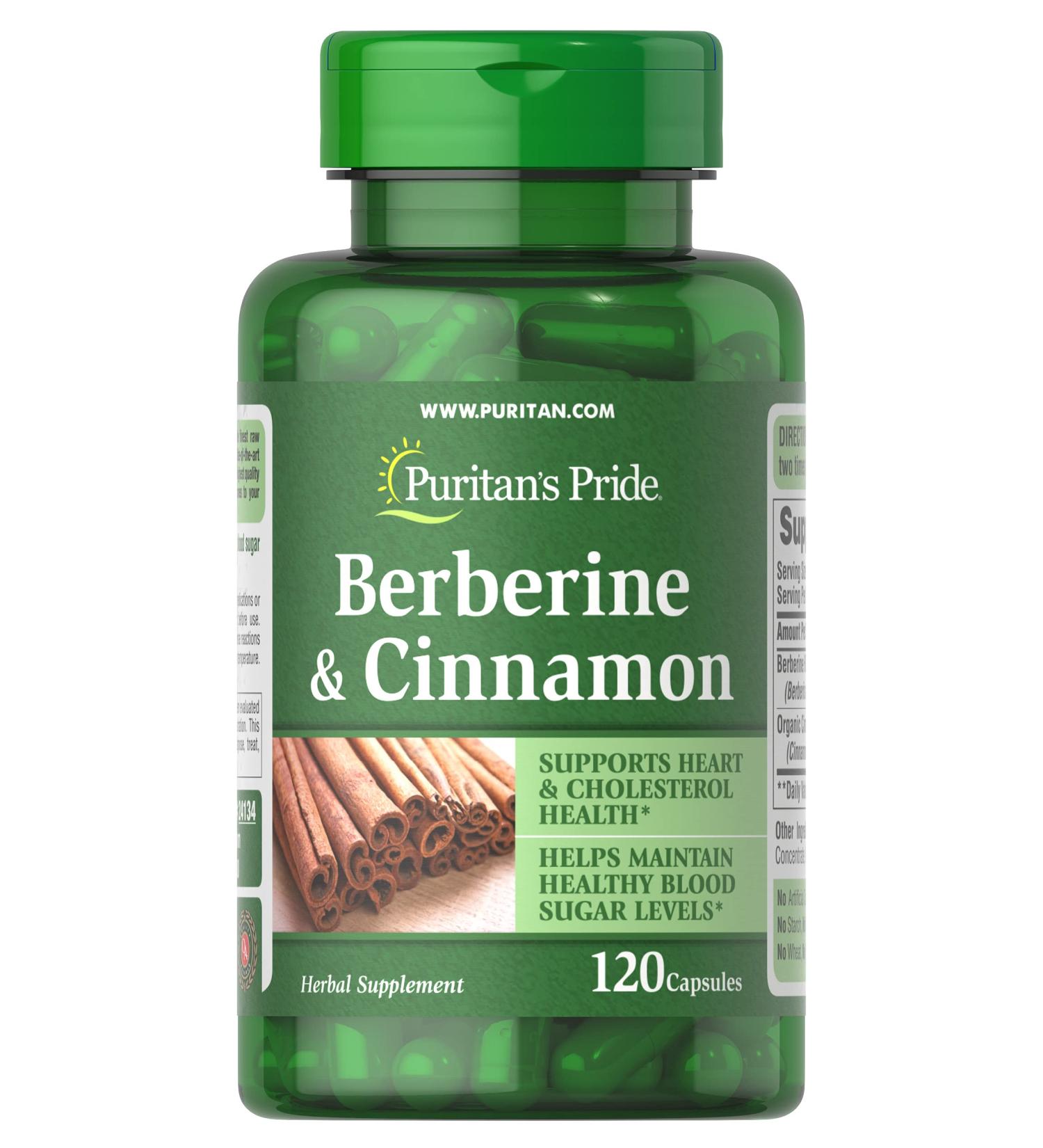 Berberine and Cinnamon Supplement by Puritan's Pride - Natural Blood Sugar Support - Buy Online on GoSupps.com
