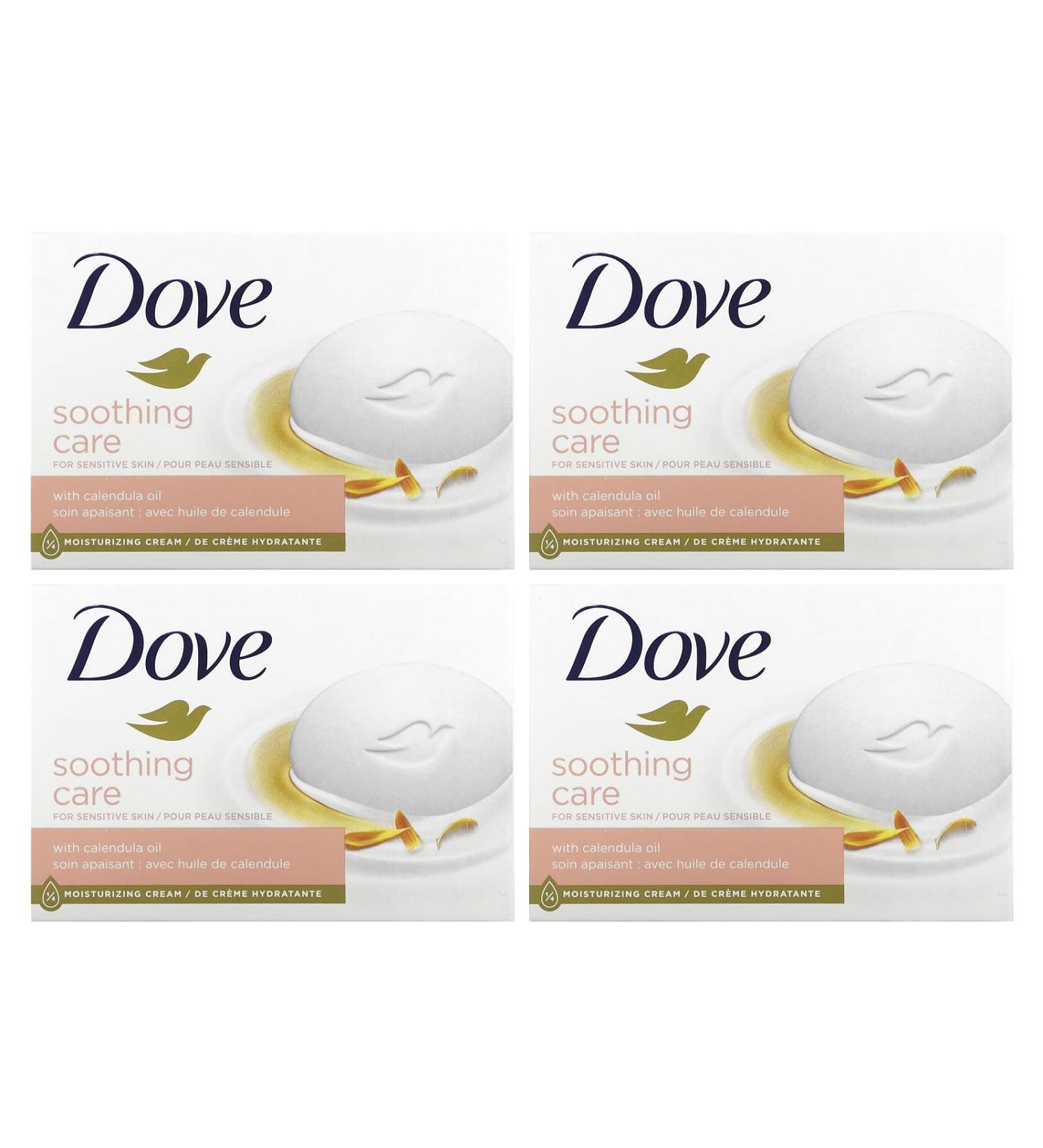 Dove Soothing Care Soap Bar - 4 Bars (3.75 oz each) | Gentle Moisturizing for All Skin Types - Buy Online - Buy Online on GoSupps.com