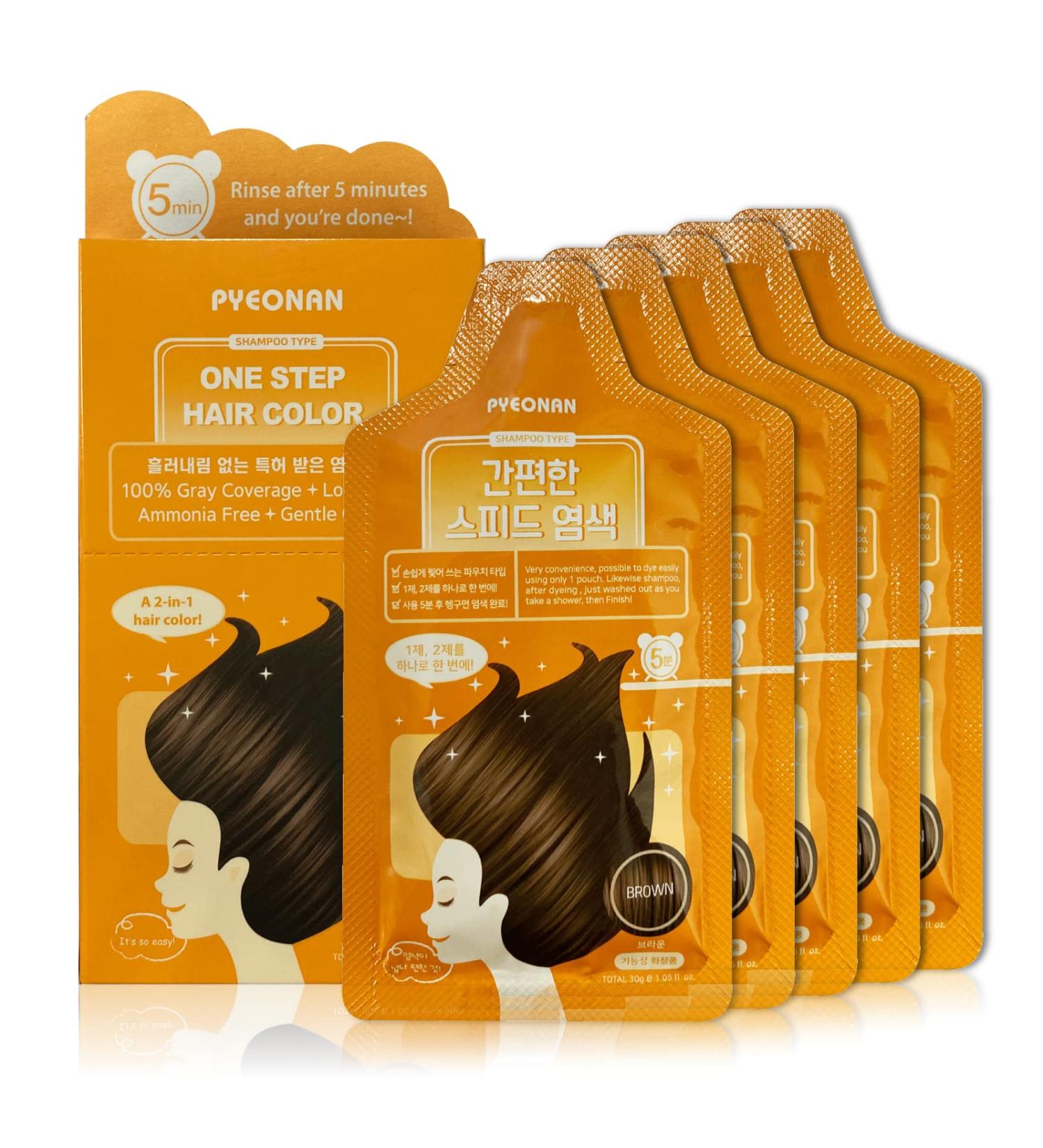 Natural Brown Permanent Hair Dye for Dark Hair - Instant Color with Fast, Easy Shampoo Application - Men and Women - Pack of 5 - Buy Online on GoSupps.com