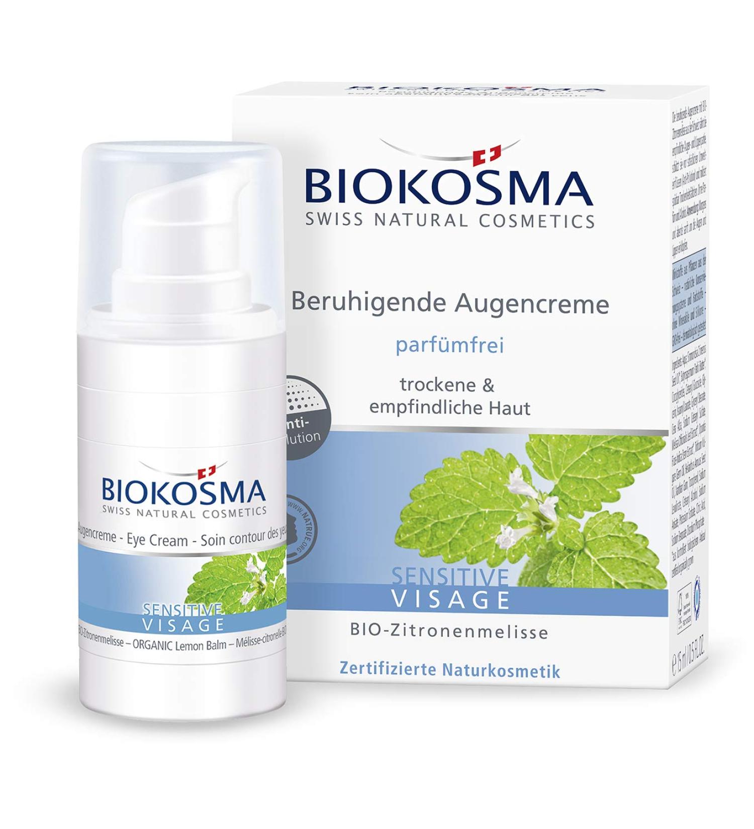 Biocosma Sensitive Visa Soothing Eye Cream | Gentle Eye Care for Dry & Sensitive Skin | Perfume-Free | 15ml - Buy Online on GoSupps.com
