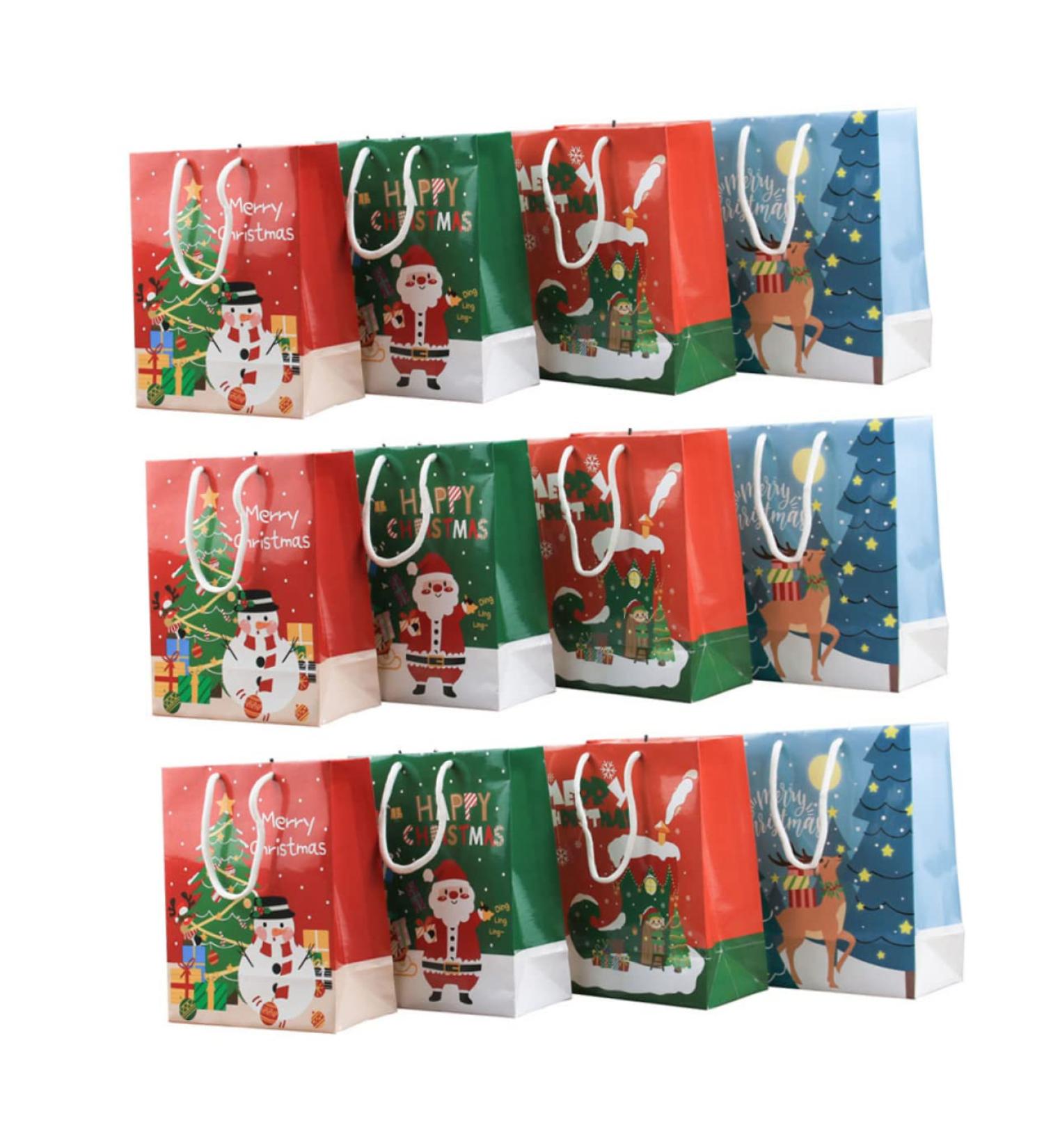 ABOOFAN 12pcs Christmas Tote Bag Bags Tote Bags Party Supplies Festival Packing Bag Paper Christmas Bag 23X19X9CM Assorted Color - Buy Online on GoSupps.com