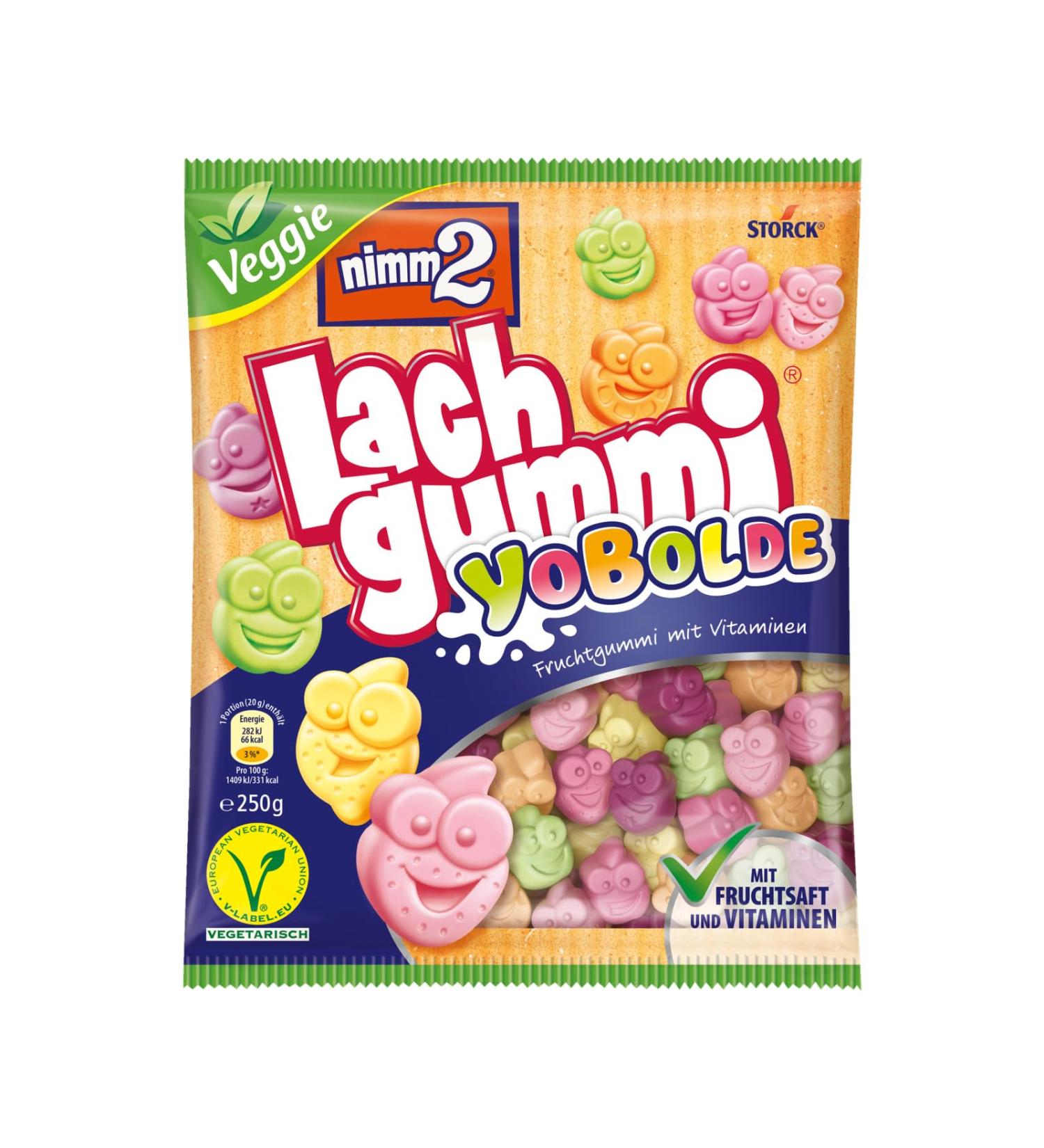 nimm2 Lachgummi Yobolde - 250g Vegetarian Fruit Gum with Juice Vitamins & Yogurt | Buy Internationally Online - Buy Online on GoSupps.com