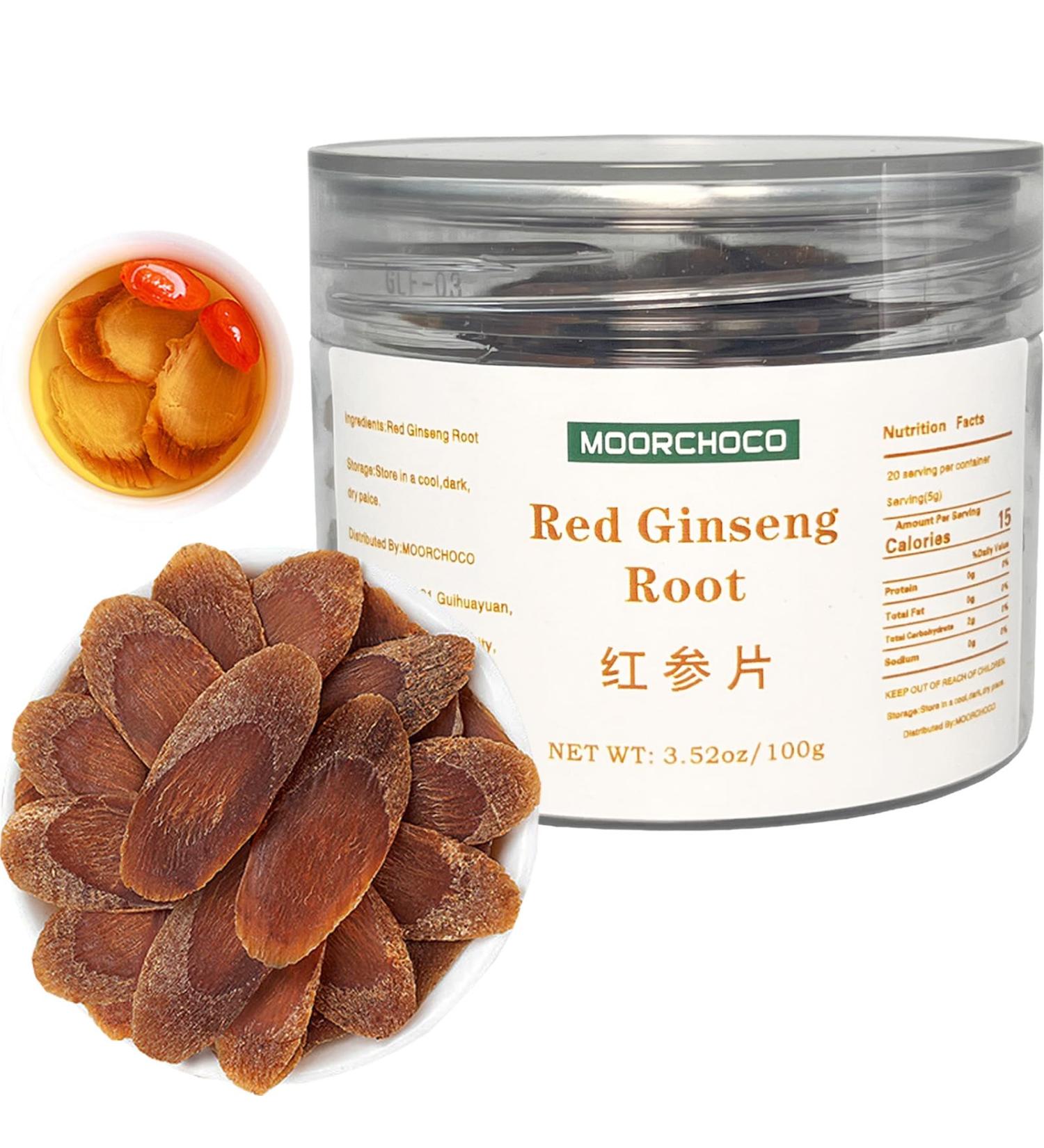 Red Ginseng Slices -HongShen-Pure Natural Chinese Herbal Medicine-3.52 oz/100g- (Red Ginseng Roots)