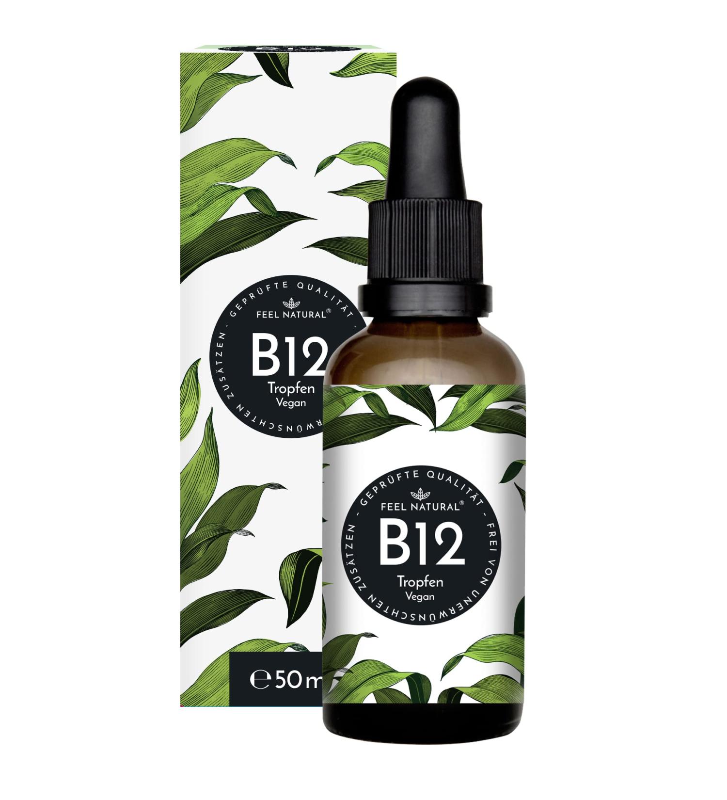 High-Dose Vegan Vitamin B12 - 50 ml (900 Drops) - 500 g/Drop - Methyl & Adenosylcobalamin - Lab-Tested Additive-Free Made in Germany - Buy Online on GoSupps.com