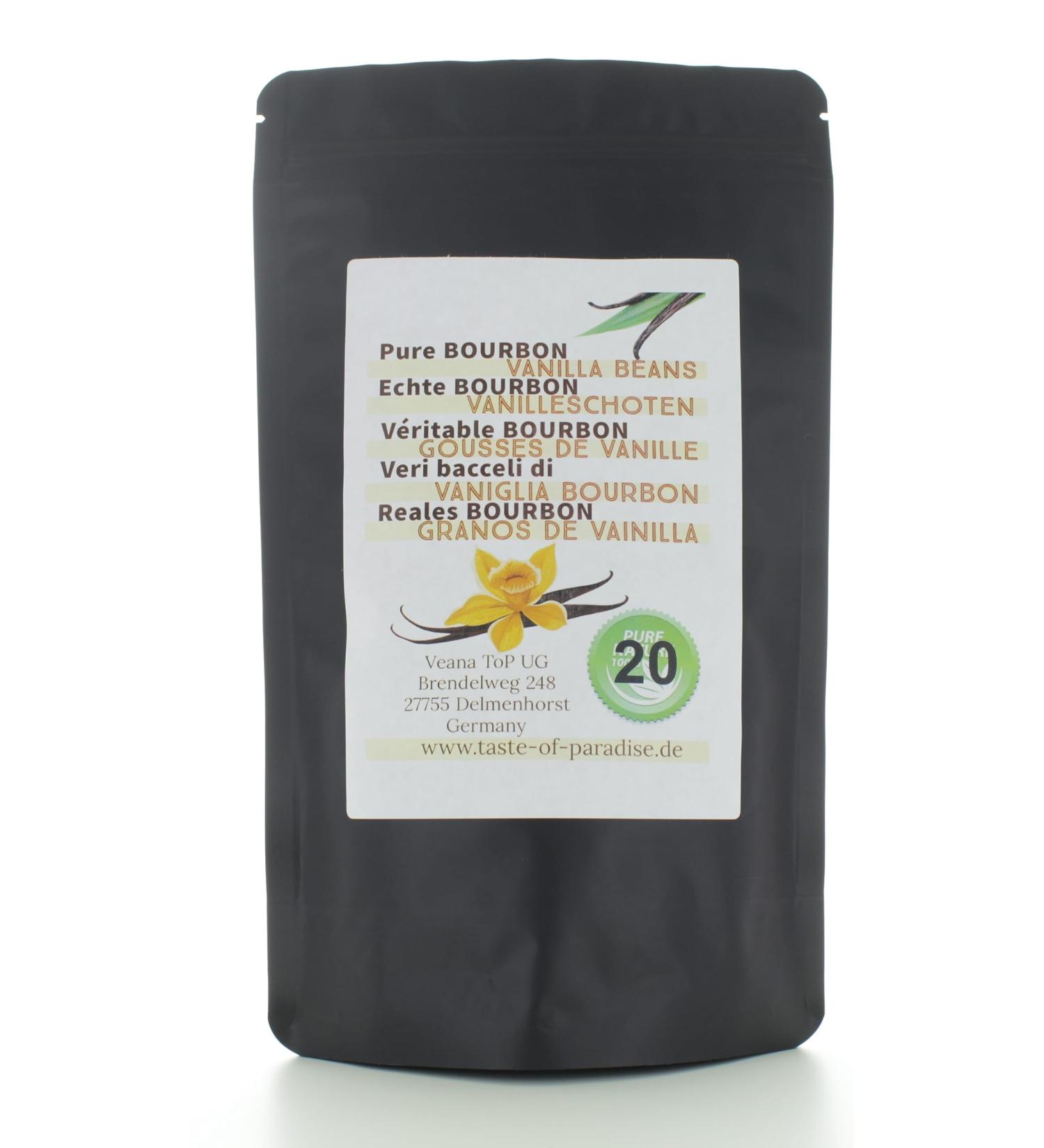 Bourbon Vanilla Pods - 20 Pieces (12-13cm) | 100% Natural Madagascar | Fresh Juicy & High Vanilla Content | Top Gourmet Quality - Buy Online on GoSupps.com