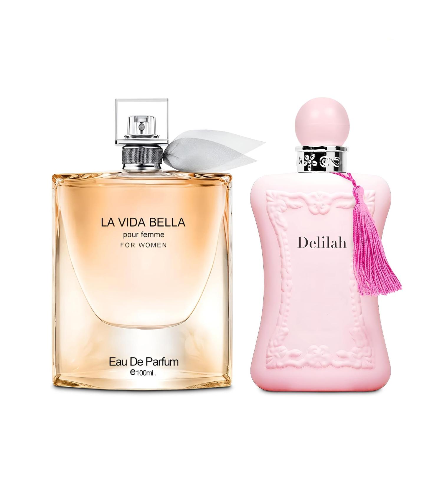 Women's Perfume La Vida Bella& Delilah Combo Set Eau De Parfum Long Lasting Fragrance 3.4 Fl Oz Spray Each for Daily Used la vida bella&delilah - Buy Online on GoSupps.com