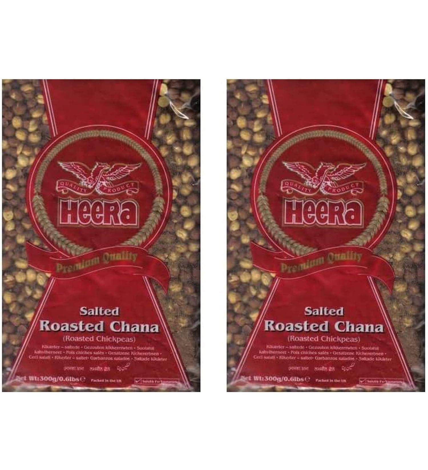 Heera Salted Roasted Chana (Red) 300g (Pack of 2)| Loaded With Health Benefiting Propertie | Inhibits Overeating And Keeps Hunger Pains At Bay | Can Be Prepared Variety Of Dishes