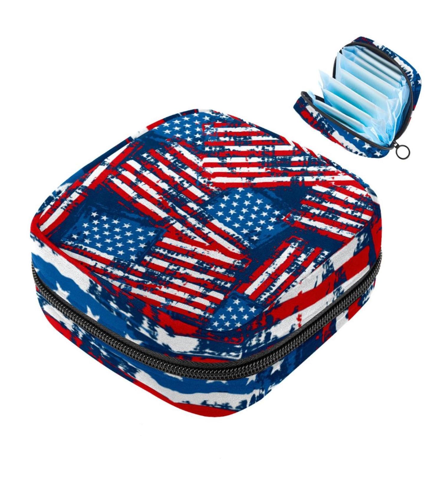 Shop Portable Women's Binding-Up Bags & Menstrual Cup Pockets - Stylish Bags for Teens | Antique USA Flag Design - Buy Online on GoSupps.com
