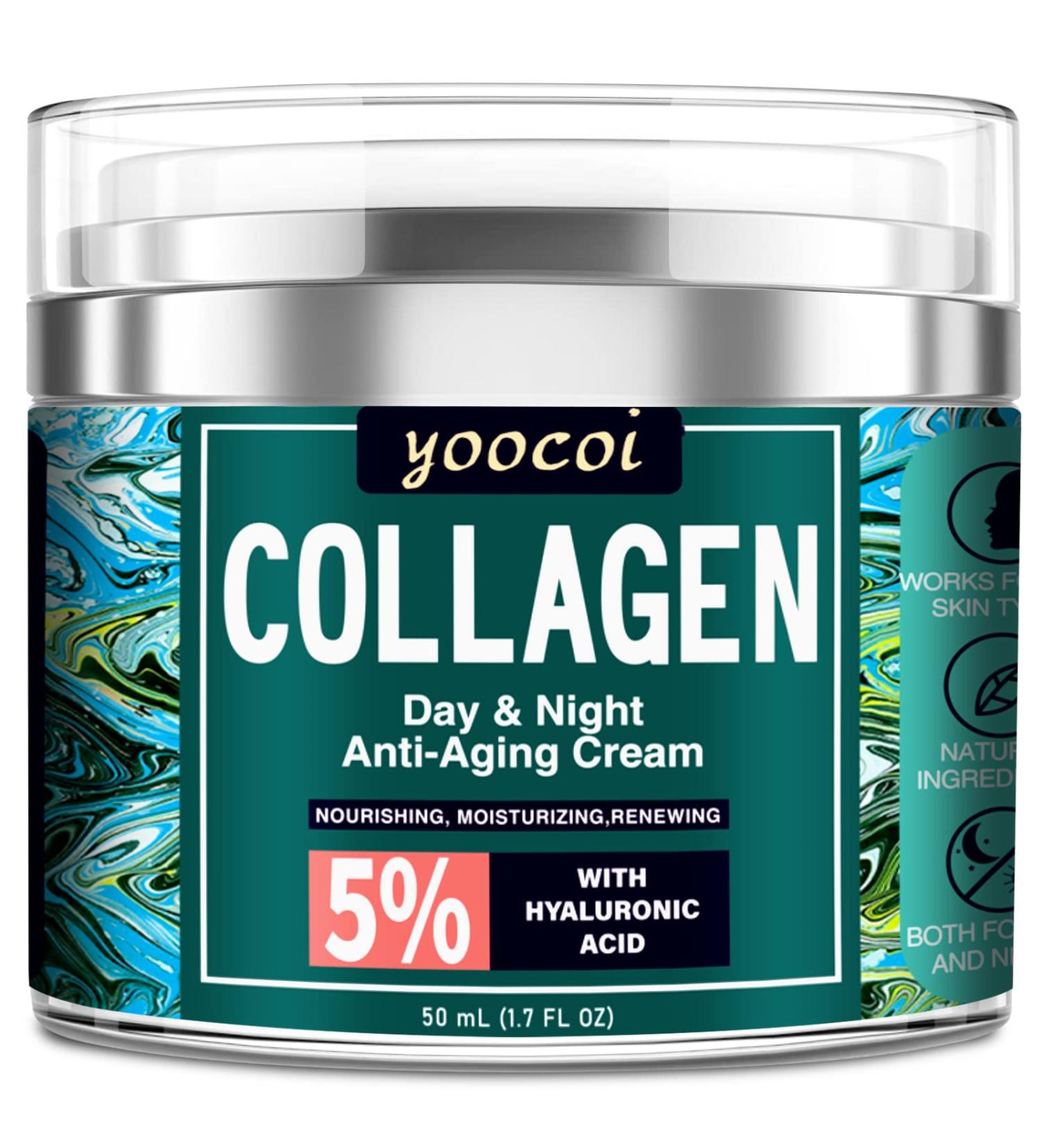 Yoocoi Collagen Cream - Anti Aging Day & Night Moisturizer with Hyaluronic Acid & Vitamin C for Smooth, Firm Skin - Buy Online on GoSupps.com