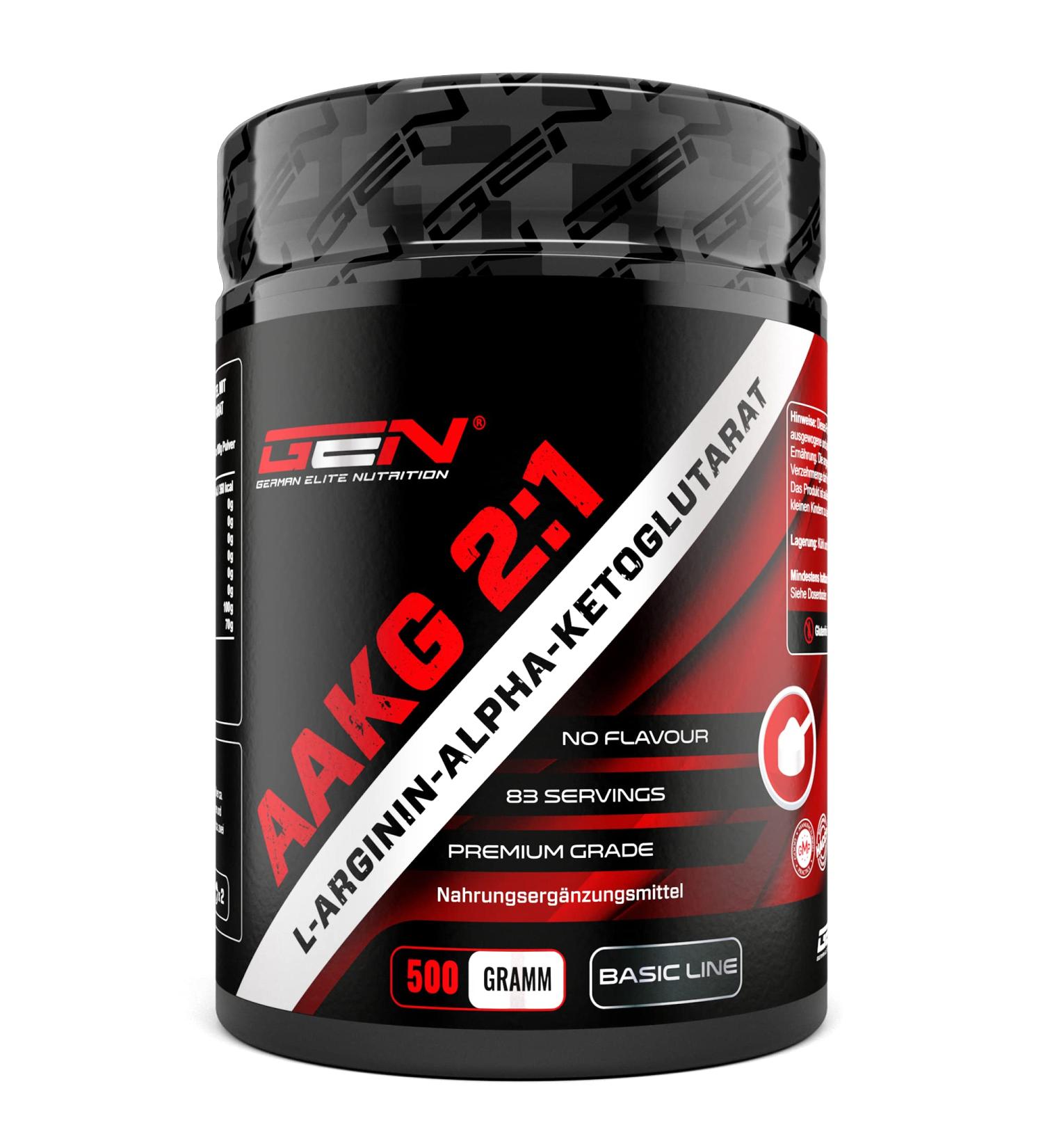 AAKG 500g - Pure L-Arginine Alpha-Ketoglutarate Powder | Optimal Solubility | Vegan | Premium Quality | German Elite Nutrition - Buy Online on GoSupps.com