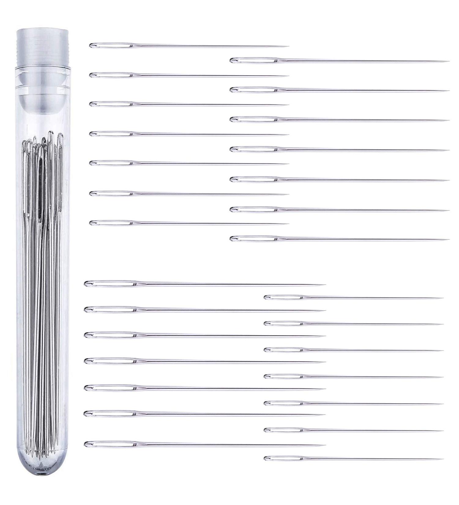Big Eye Embroidery Needles Set - 28 Large Eye Sewing Needles in Storage Tube - Buy Online on GoSupps.com