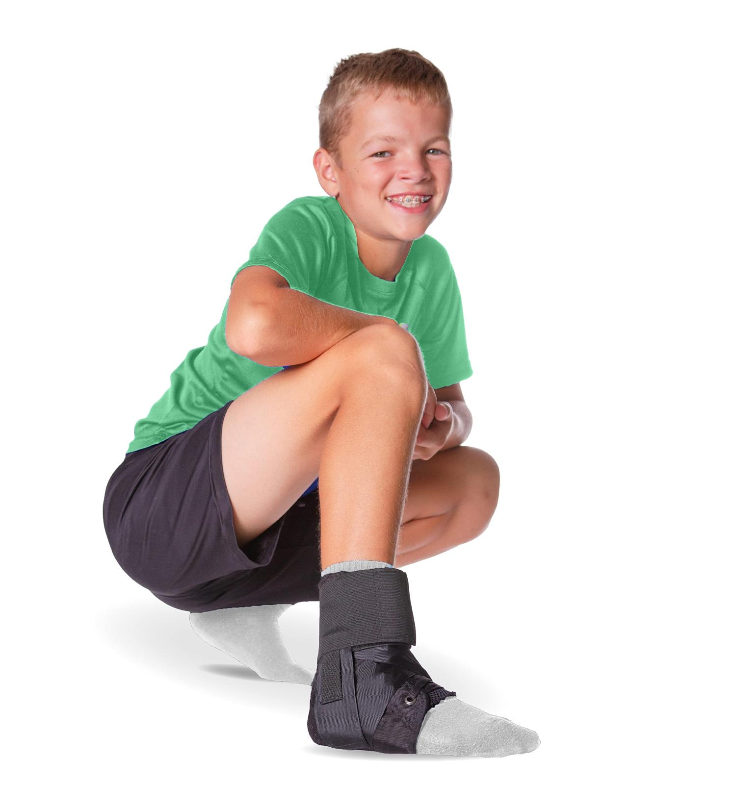 BraceAbility Lace Up Kids Ankle Brace - Pediatric Figure 8 Support for Sports Soccer Basketball Gymnastics (XS - Buy Online on GoSupps.com