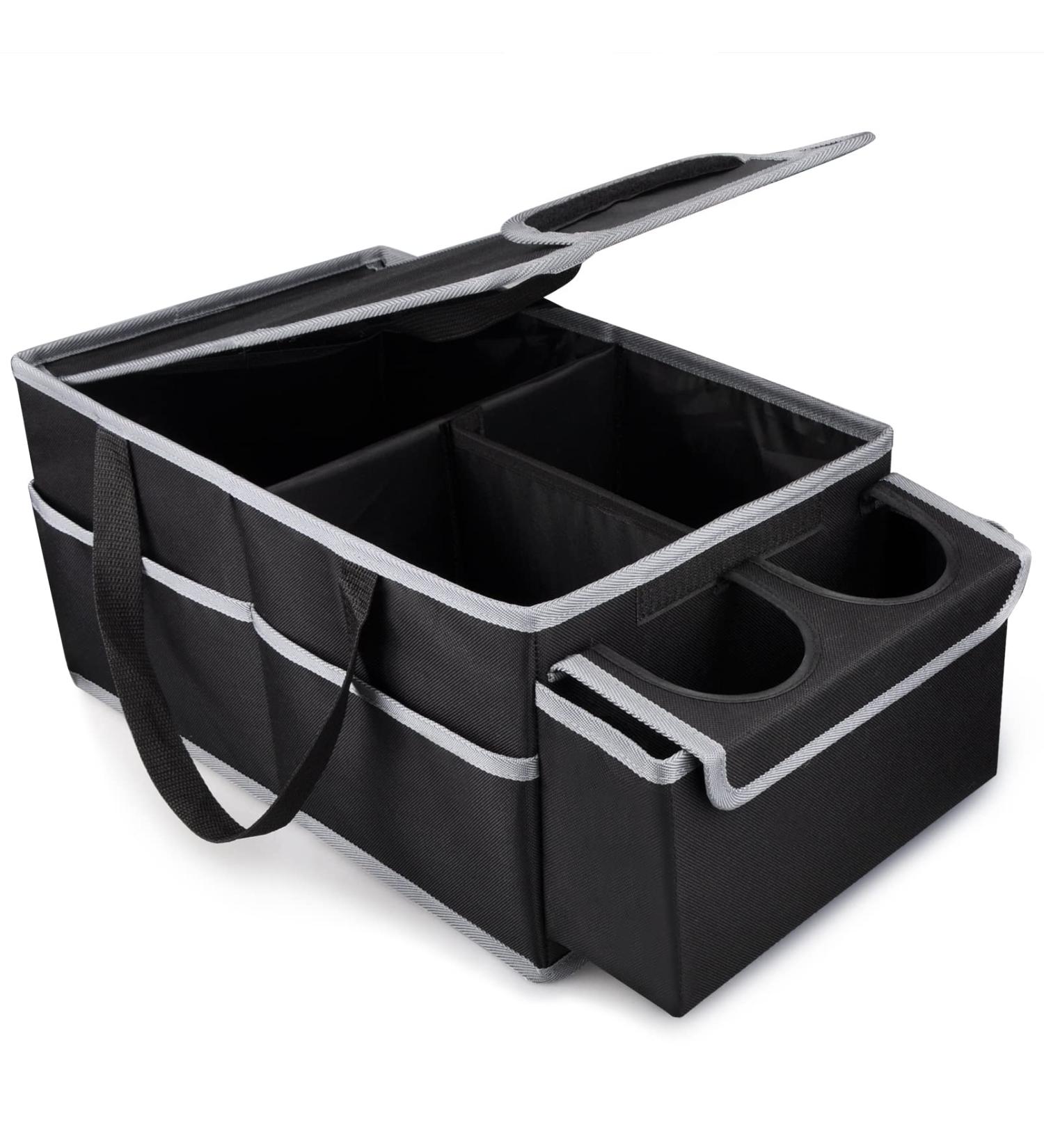 GUWINA Car Backseat Organizer - Multi Compartment Foldable Seat Organizer for Front and Back Seats - Black - Buy Online on GoSupps.com
