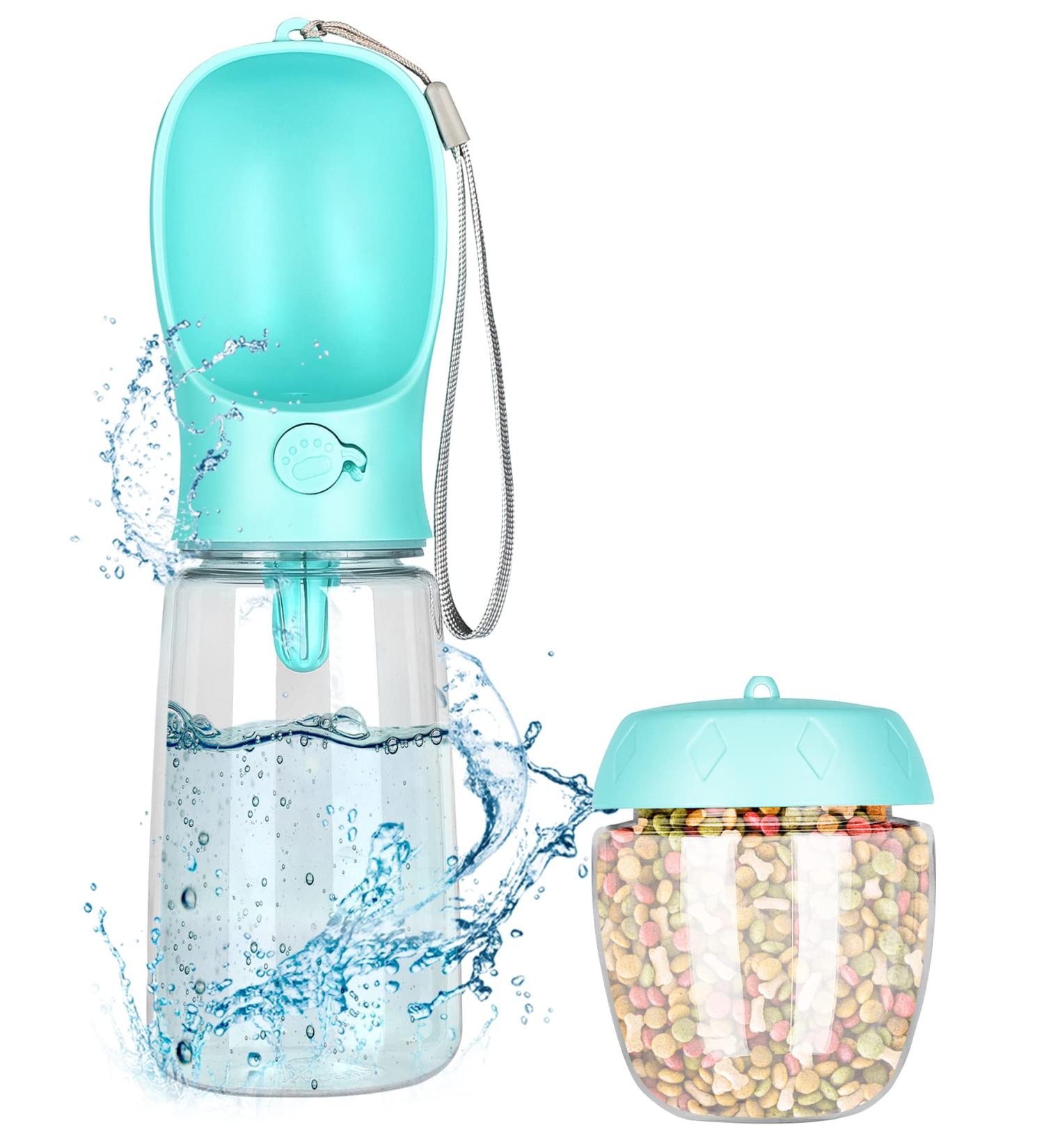 550ml Dog Drinking Bottle & Food Mug - Portable Water Bottle & Bowl for Dogs - Ideal for Travel - Buy Online on GoSupps.com