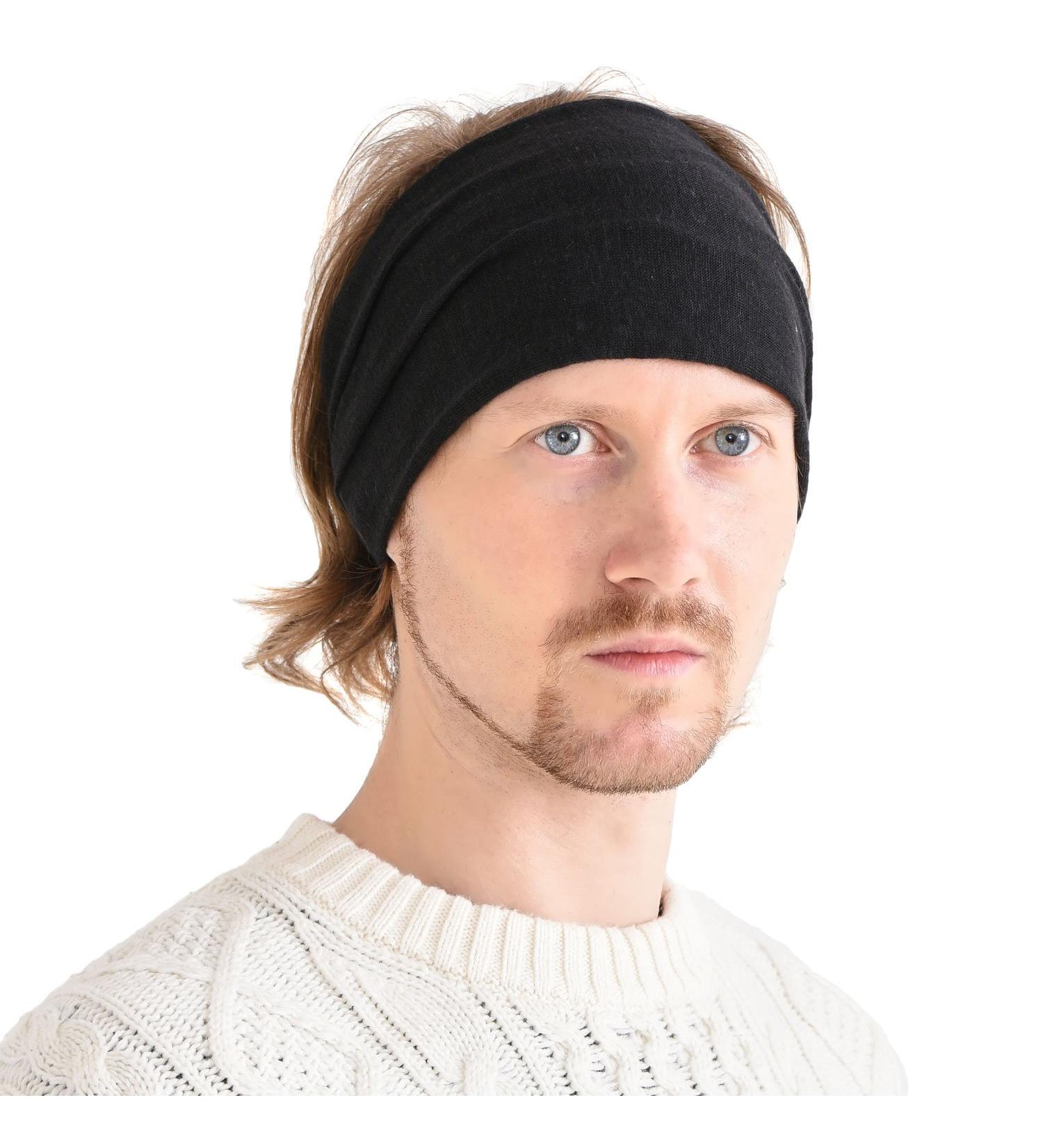 Casualbox | Linen Yoga Head Band Bandana Natural Elastic Hairband Sports Fashion Wrap Black(Size: One Size) - Buy Online on GoSupps.com