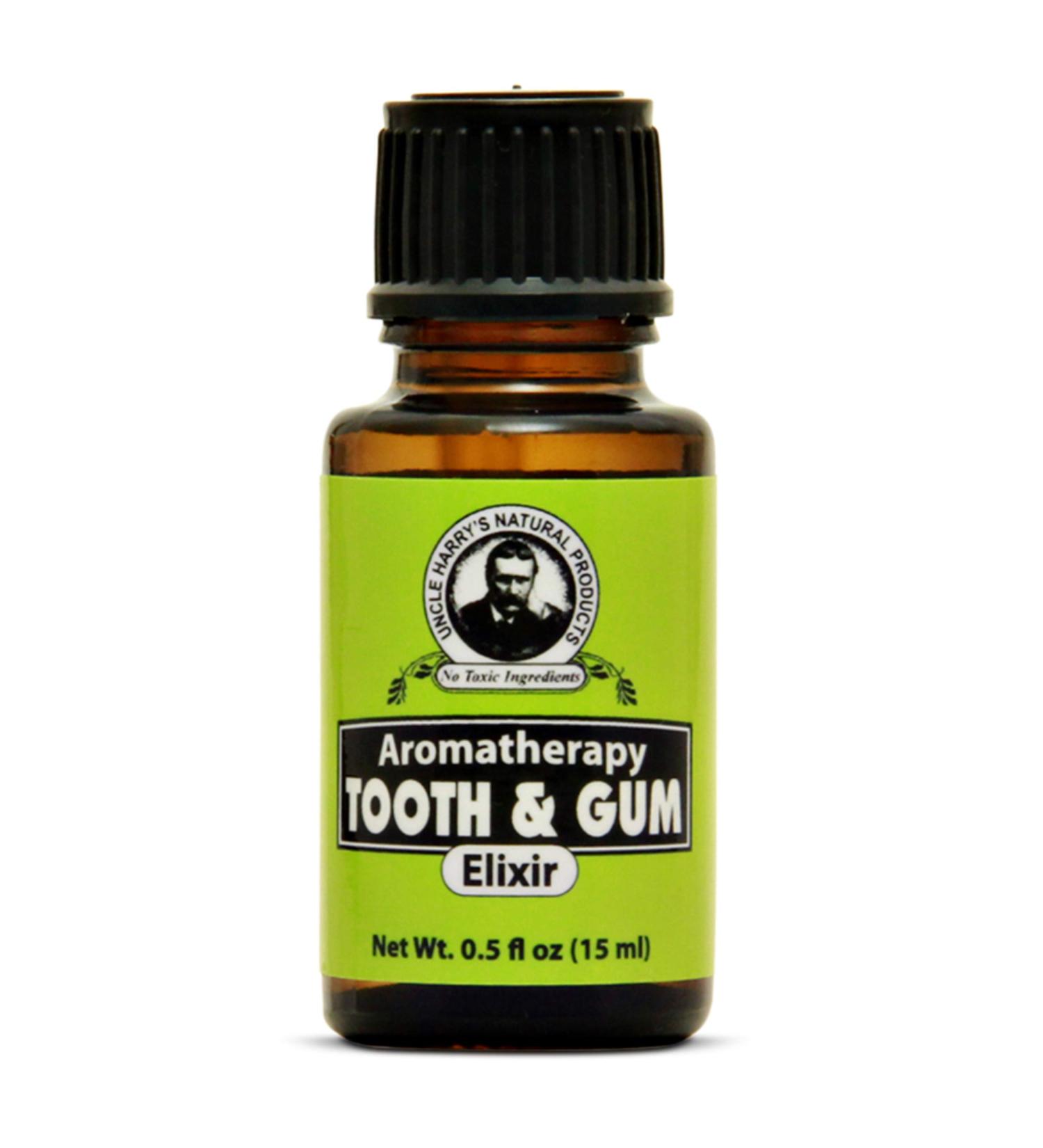 Uncle Harry's Aromatherapy Tooth & Gum Elixir - Alcohol Free Mouthwash for Bad Breath (0.5 oz) - Buy Online on GoSupps.com