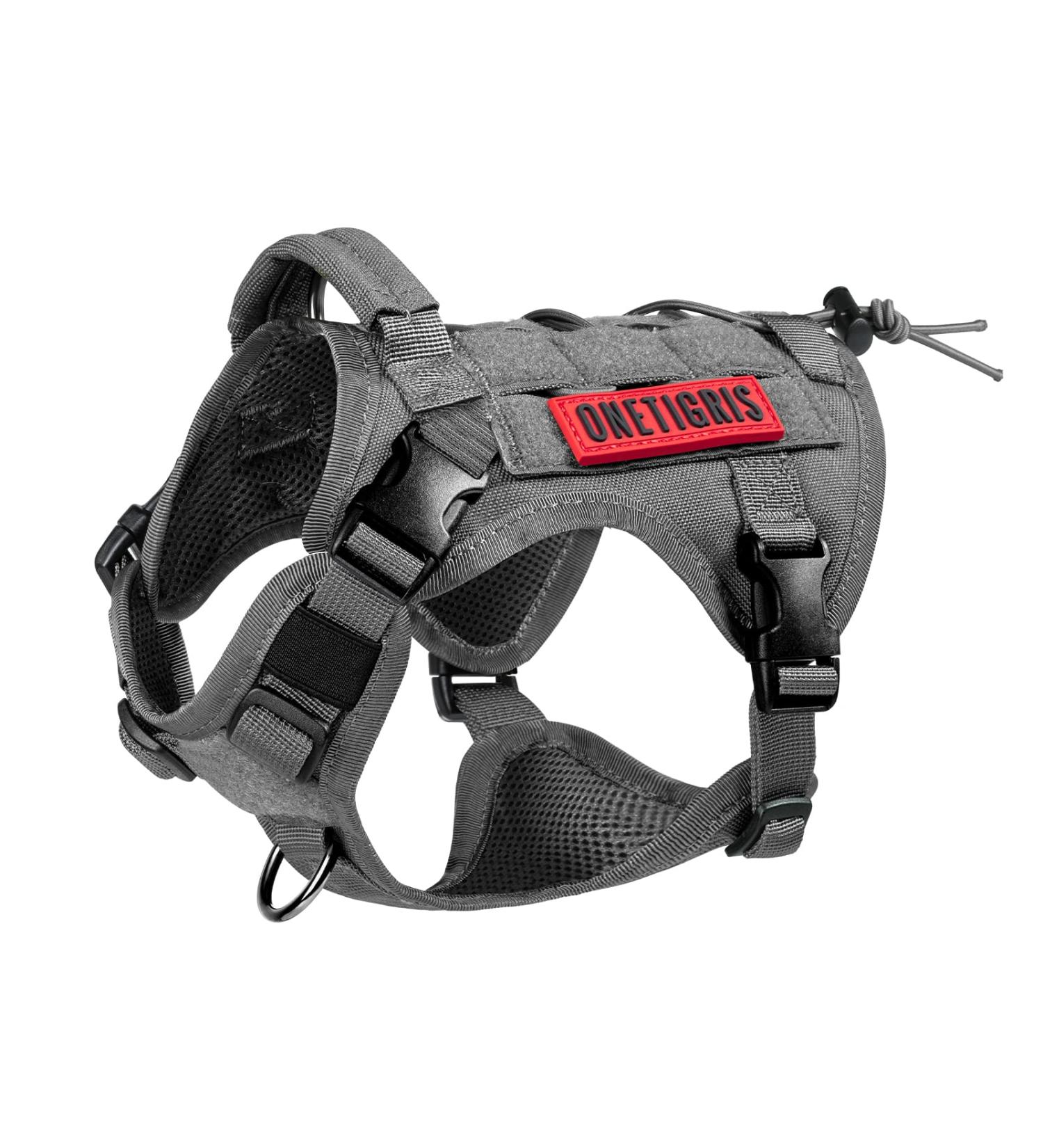 OneTigris Tactical Dog Vest - MOLLE Service Dog Harness (1000D Nylon) for Training - Medium Grey - Buy Online on GoSupps.com