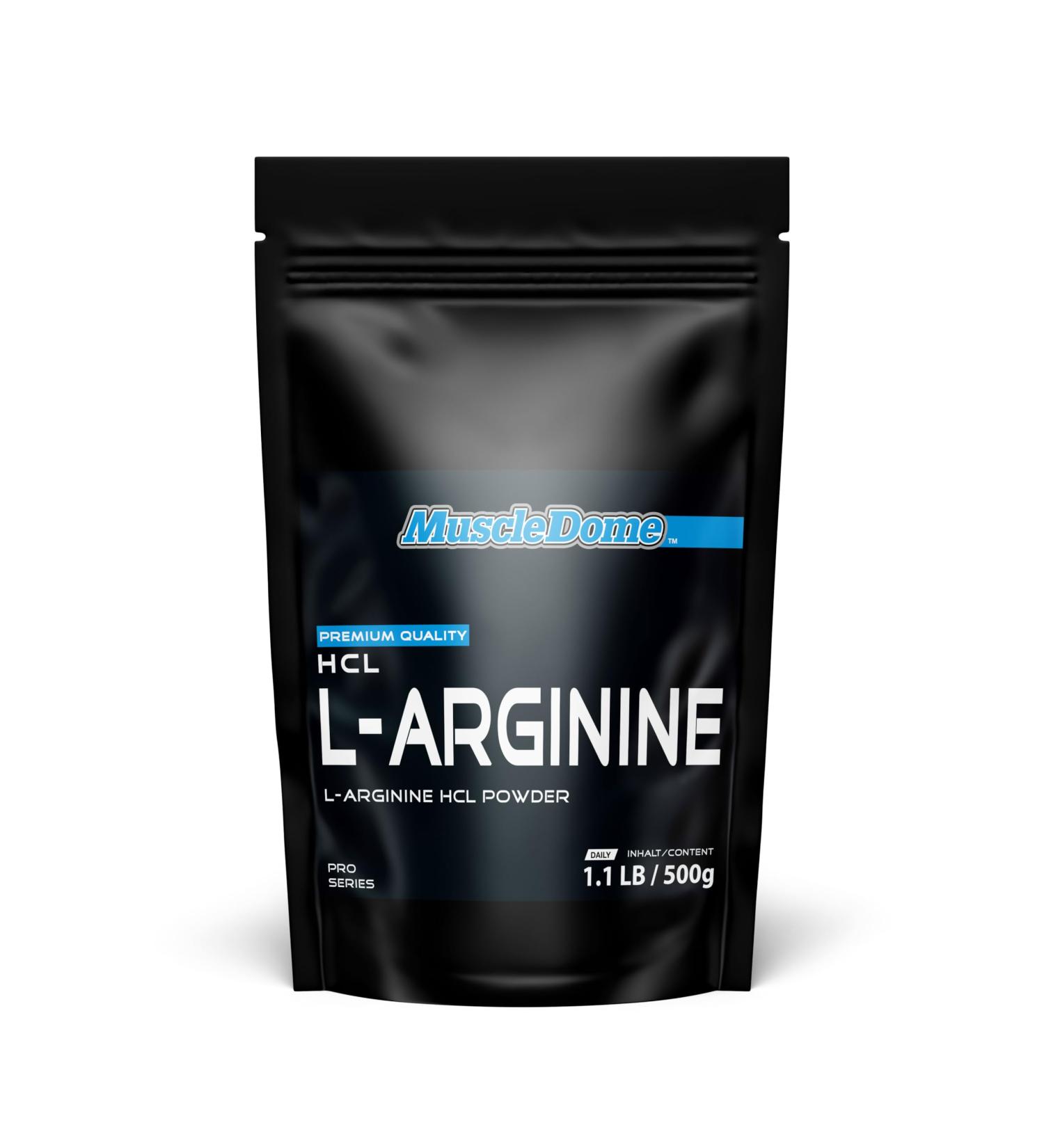 MuscleDome L-Arginine HCL Powder 500g Zip Bag