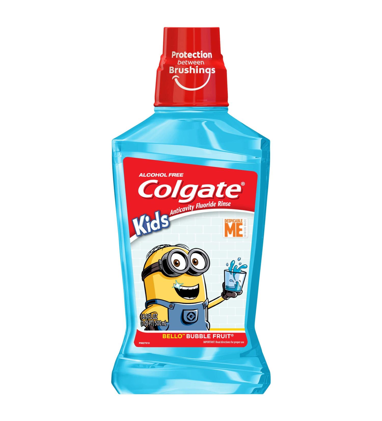 Colgate Kids Minions Bubble Fruit Mouthwash 16.9oz - Anticavity Fluoride Formula - Buy Online on GoSupps.com