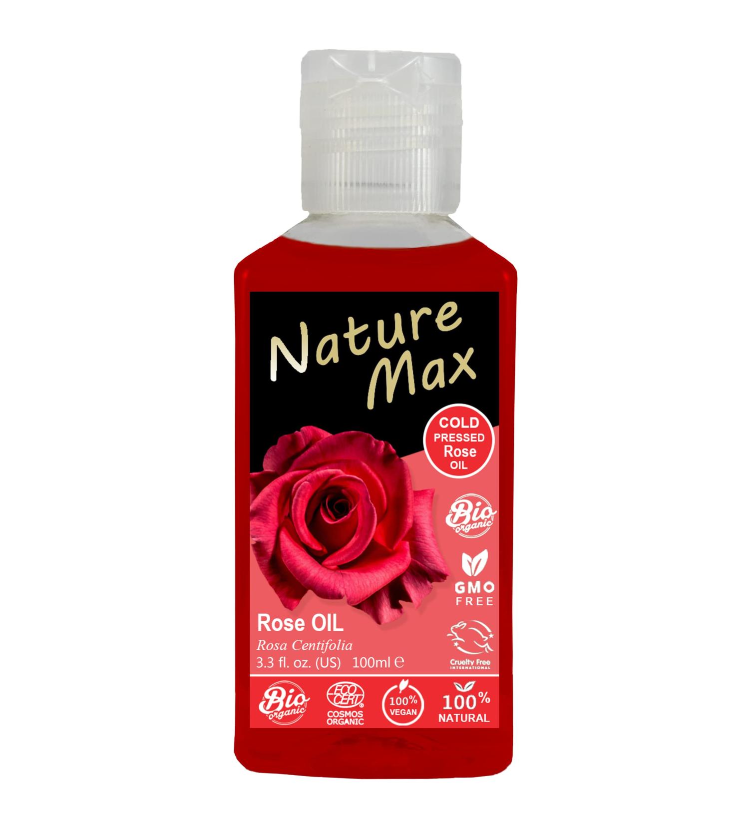 Nature Max Rose Oil - Natural Undiluted Pure for Hair & Skin Care | Cold Pressed Premium 100ml -  - Buy Online on GoSupps.com