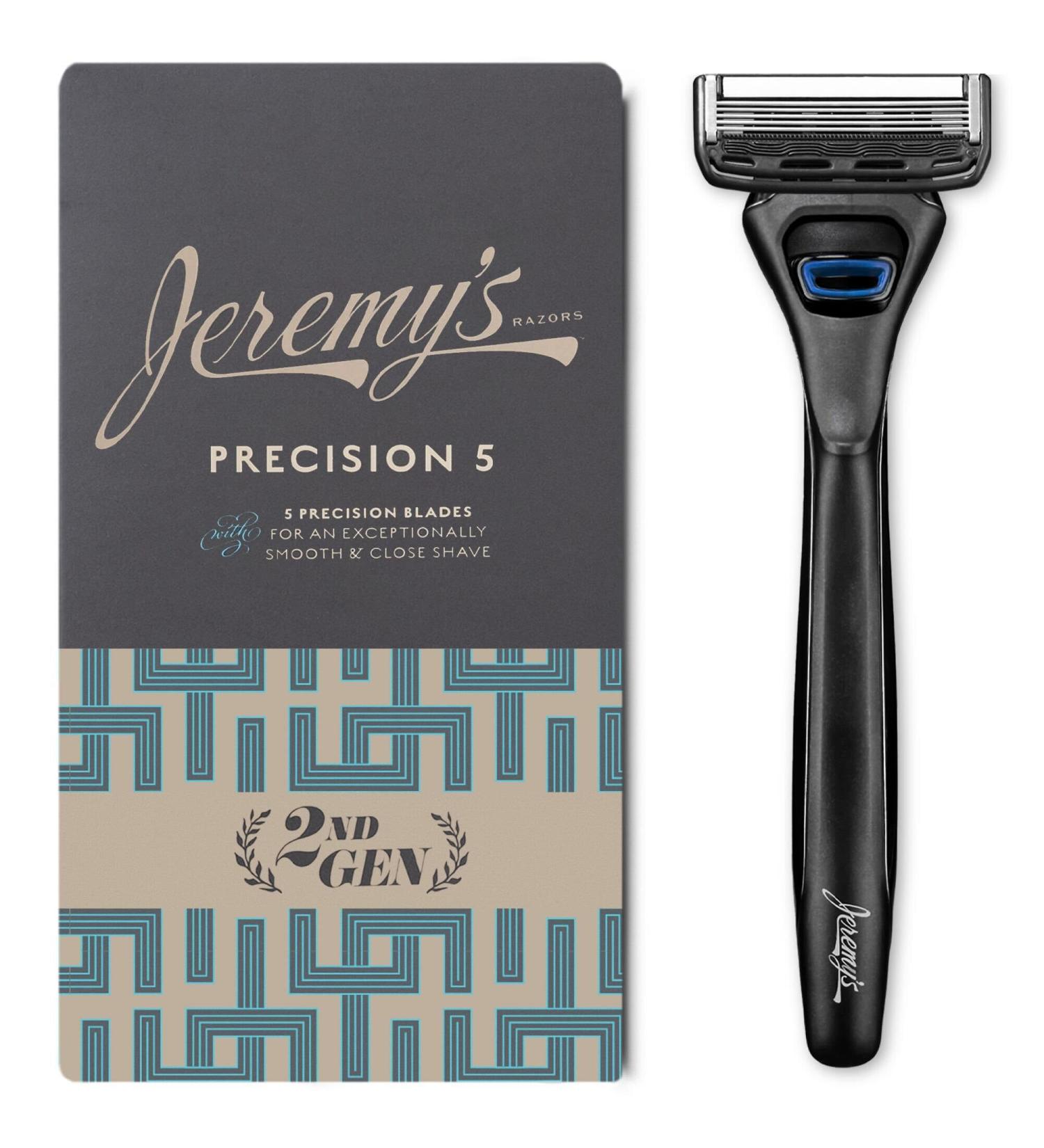 Jeremy's Razors for Men - Precision 5 Blade Shaving Kit | Stainless Blades Lubricating Strip & Trimmer | Travel Shaver for Face Body & Head (1 Razor + 1 Cartridge - Buy Online on GoSupps.com