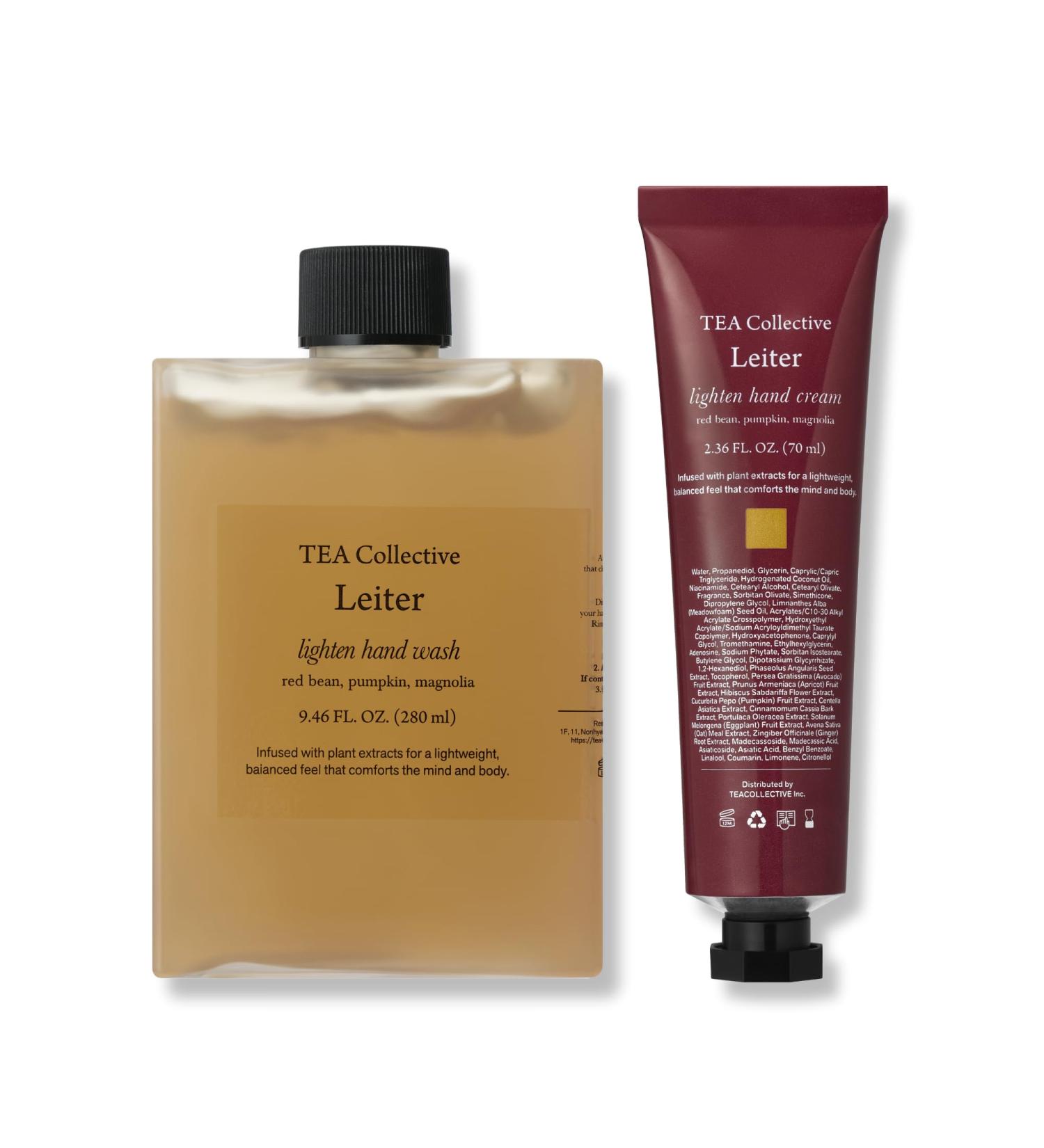 TEA Collective Leiter Hand Care Set | Vegan Hand Wash & Hand Cream Duo | Cozy Tea-Inspired Daily Hand Care 2-Piece Set - Buy Online on GoSupps.com