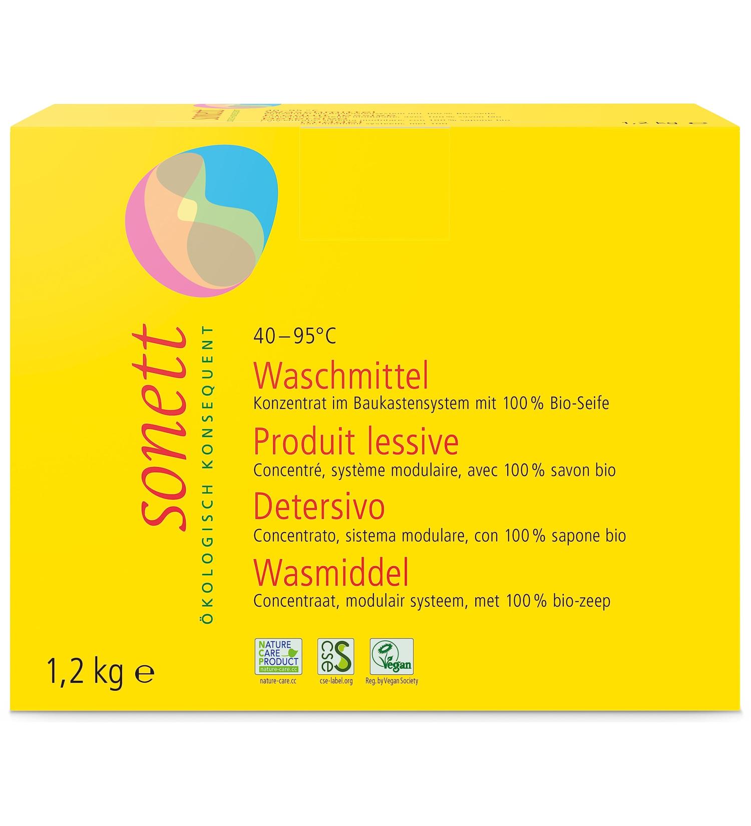 Sonett Organic Detergent Powder Concentrate 4095C (2 x 1.20 kg) 1.2 kg (2-pack) Single