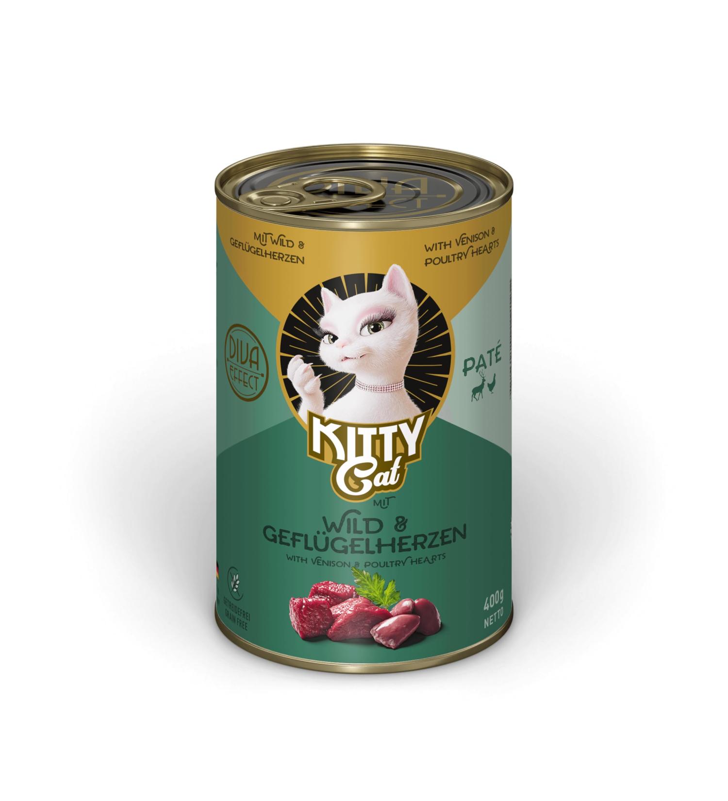 Buy KITTY Cat Wild & Poultry Hearts - 6 x 400g Pat | Premium Cat Food | Fast International Shipping - Buy Online on GoSupps.com