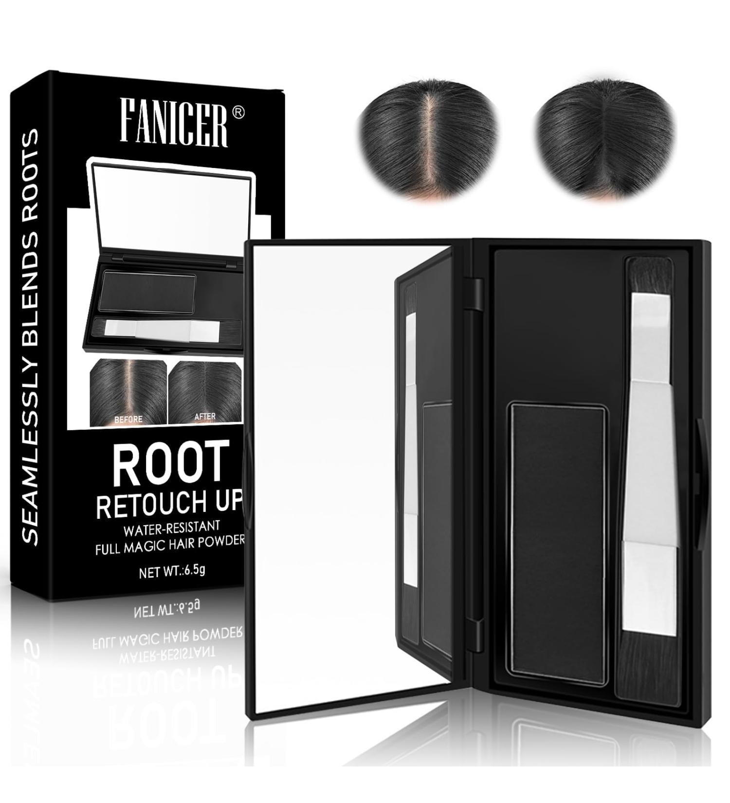 Root Cover Up Black Hairline Powder Root Touch Up Powder Hide Your Grey Roots and Bald Spots Quickly and Easily Root Cover Up Hair Toppers for Women & Men Hair Fibers for Thinning Hair 6.5g - Buy Online on GoSupps.com