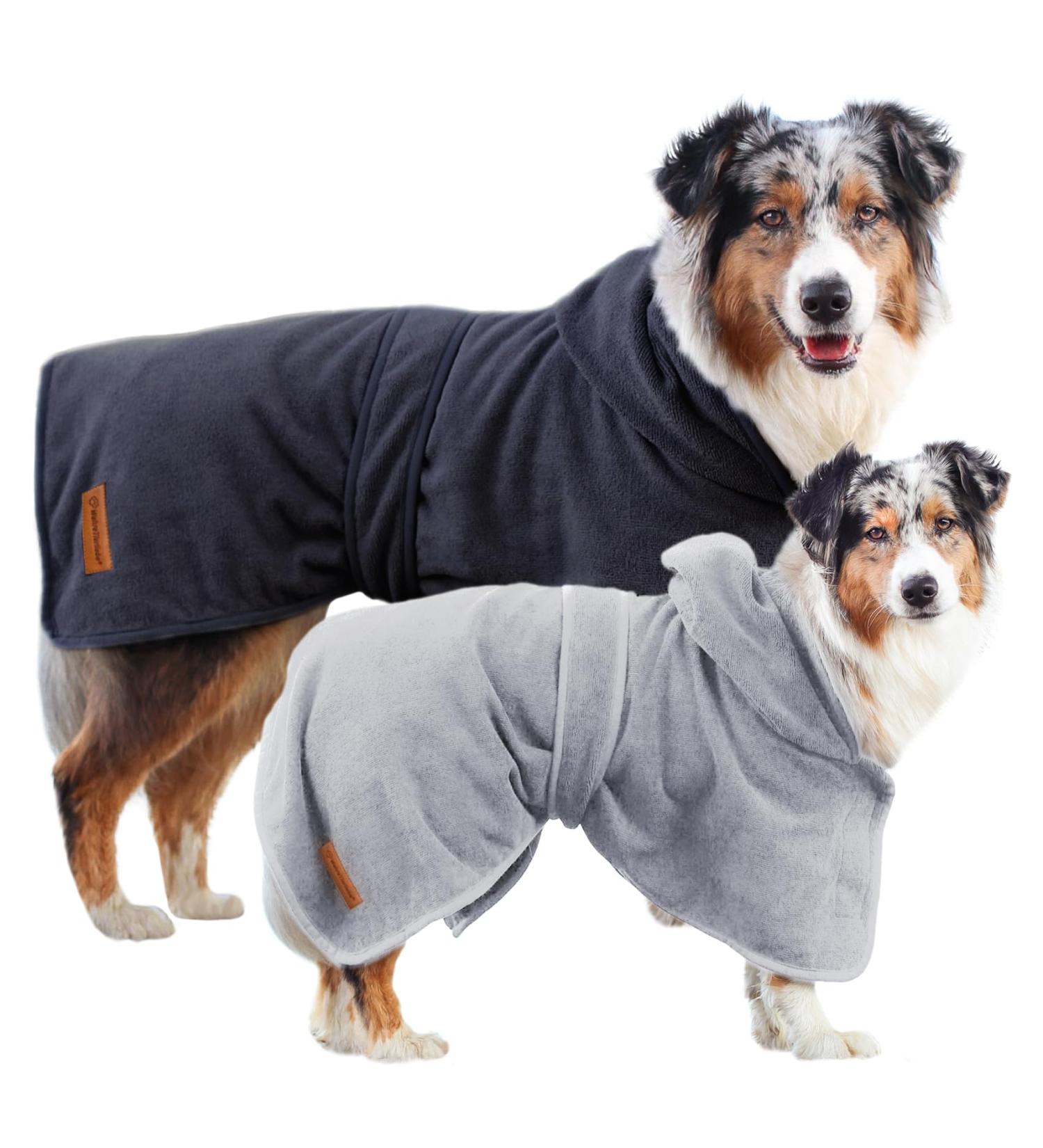 True Love Animal Dog Towel - Quick-Dry Fur Bathrobe for All Dog Sizes | Cozy Cold Protection in Grey L Size - Buy Online on GoSupps.com