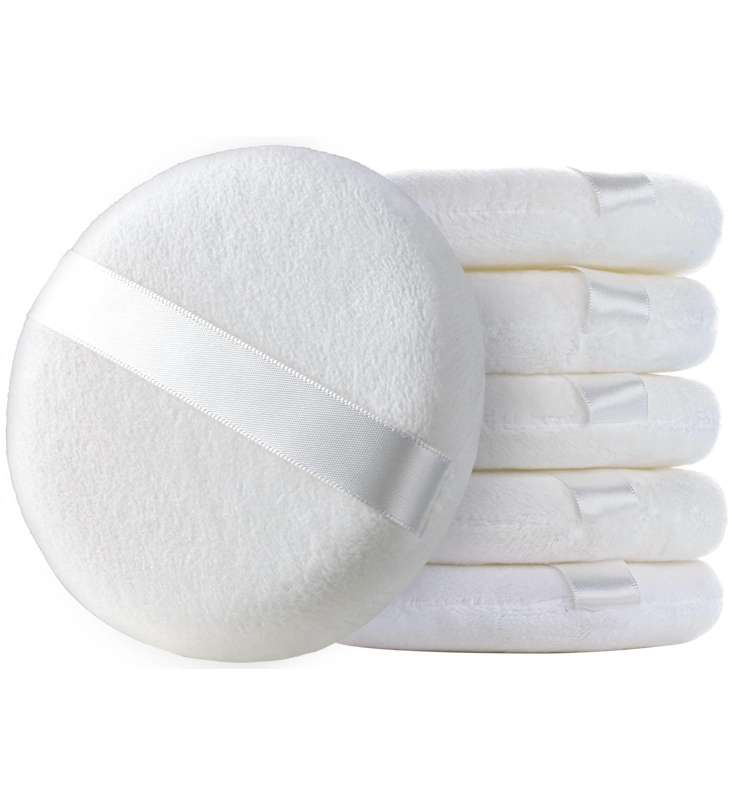 Teenitor 6pcs Large Powder Puff - 4.13 Inch Velour Body & Loose Powder Applicator - Soft White Round Puffs for Flawless Makeup Finish - Buy Online on GoSupps.com