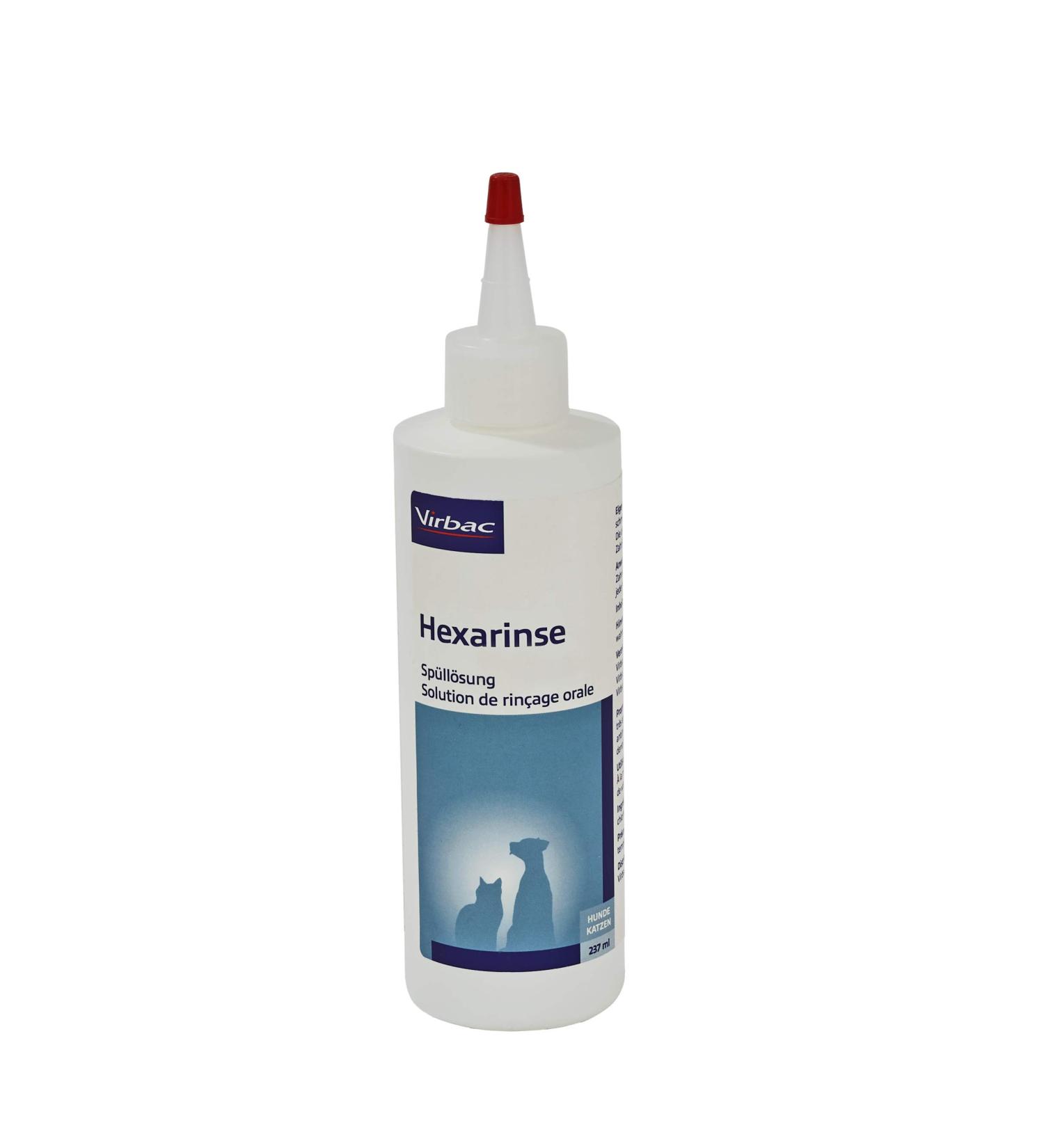 Virbac Hexarinse Rocking solution |237 ml |For dogs and cats |Can contribute to the prevention of tooth and gum diseases in animals |Contains chlorhexides