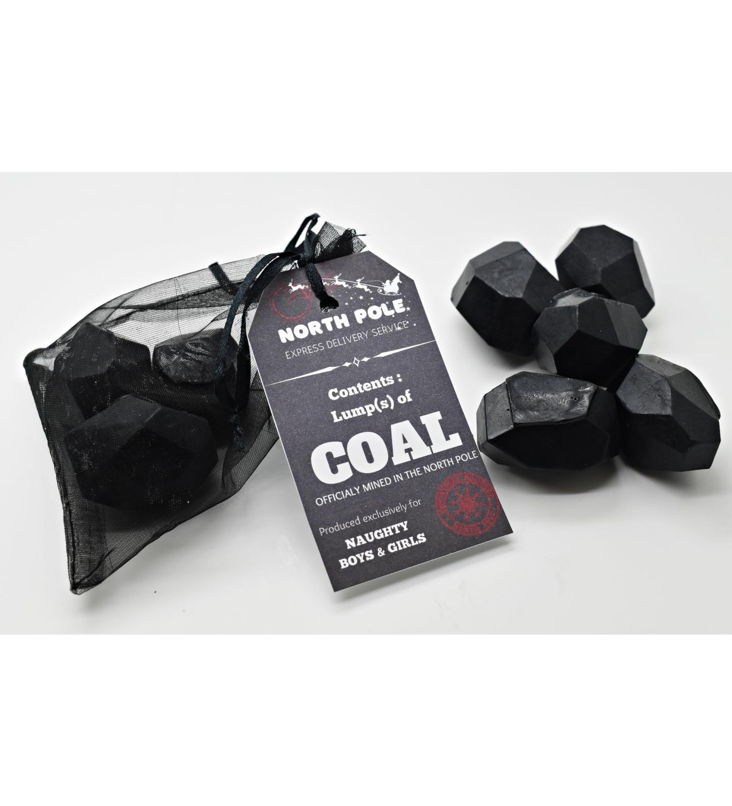 BAG of COAL - Soap Christmas Gift Stocking Filler Funny Novelty Secret Santa Kids Children Girl Boy - Vegan Friendly (1 bag)