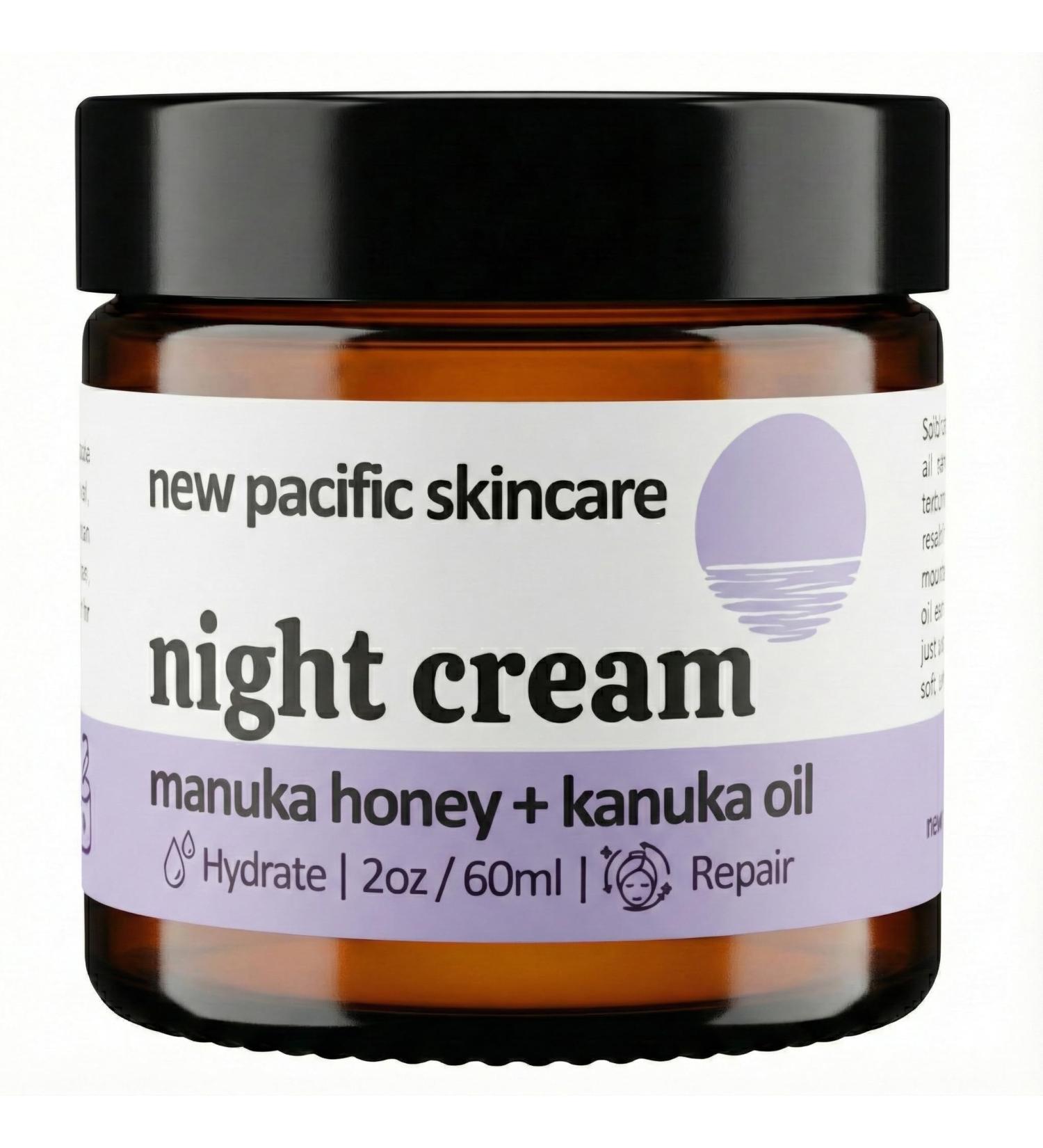 New Pacific Skincare Manuka Honey 45+ MGO Night Cream with Kanuka Oil - Deep Hydation Anti-Wrinkle Face Moisturizer with Hyaluronic Acid & Vitamin C 2oz | 2.5 month supply - Buy Online on GoSupps.com