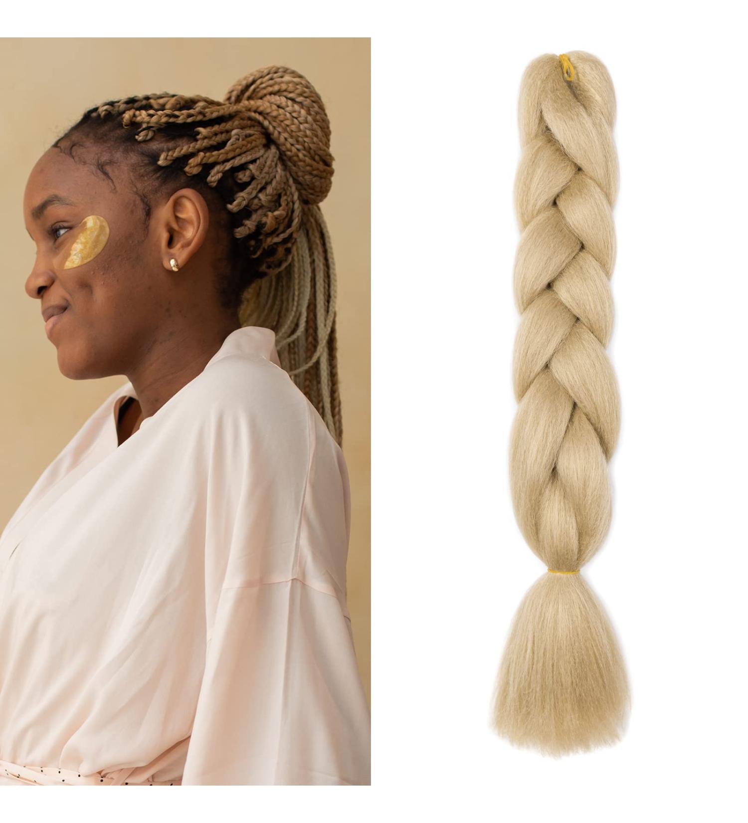 Gairyan Jumbo Braids - Ombre Synthetic Hair Extensions 60cm | Natural Blonde 100g for Box & Crochet Braids - Buy Online on GoSupps.com