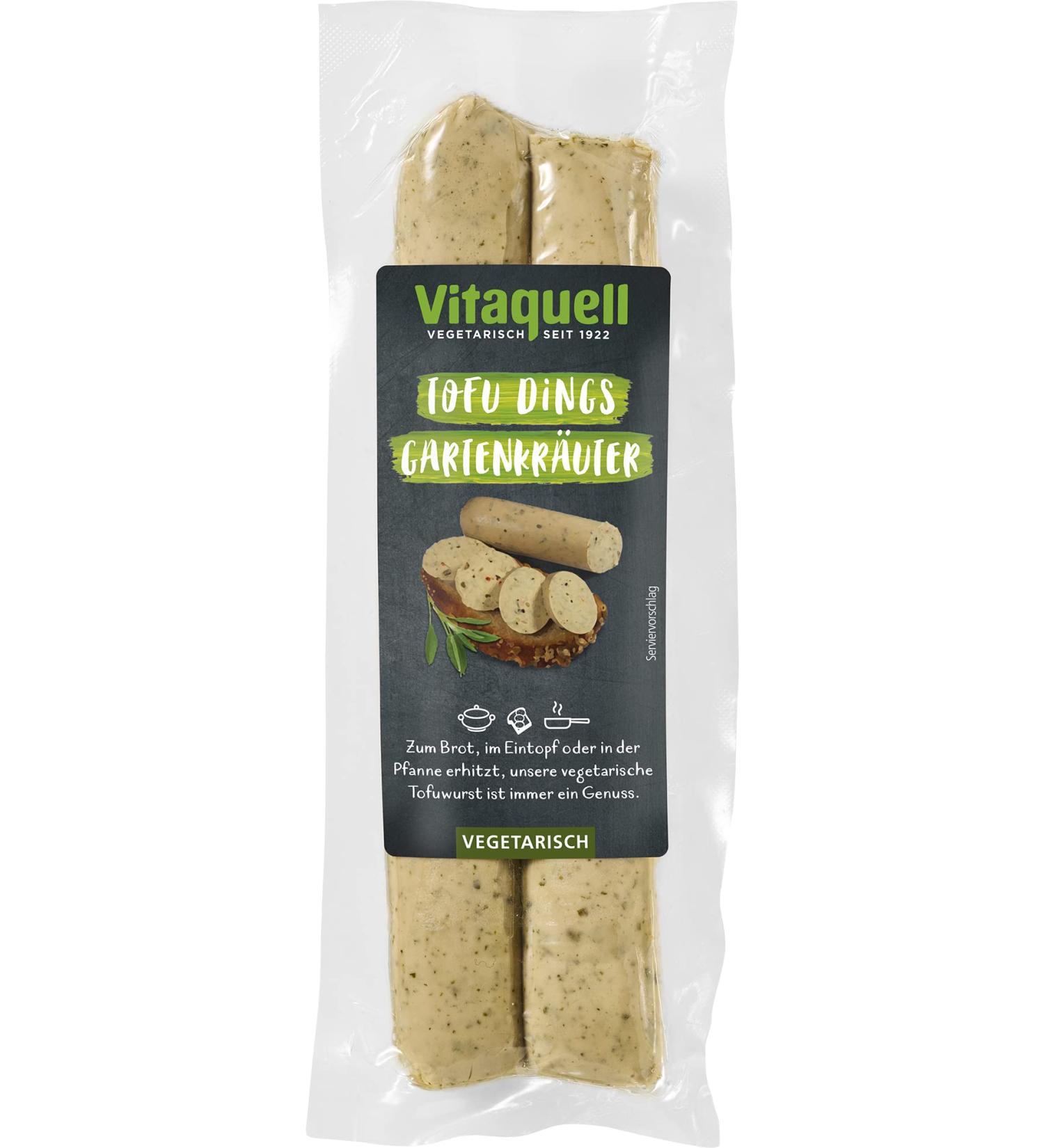 Vitaquell Tofu-Dings Garden Herbs 2 x 75 g vegetarian tofu sausage
