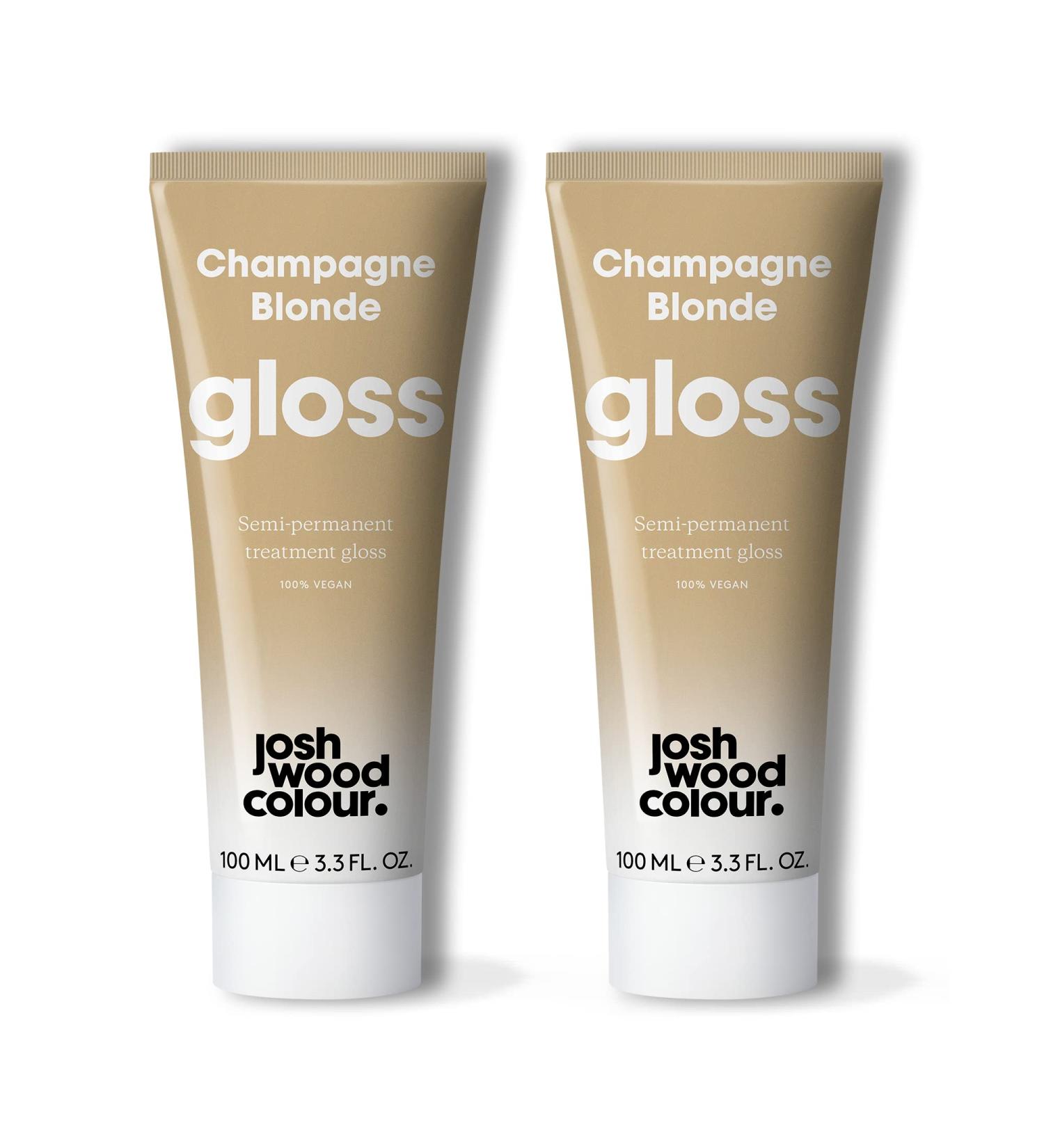 Josh Wood Hair Gloss (Champagne Blonde) - Semi-permanent gloss adds warm and golden tones refreshes and conditions hair colour - Lasts up to 6 washes - 100% Vegan - Cream (100ml X 2) Champagne Blonde (Pack of 2) - Buy Online on GoSupps.com