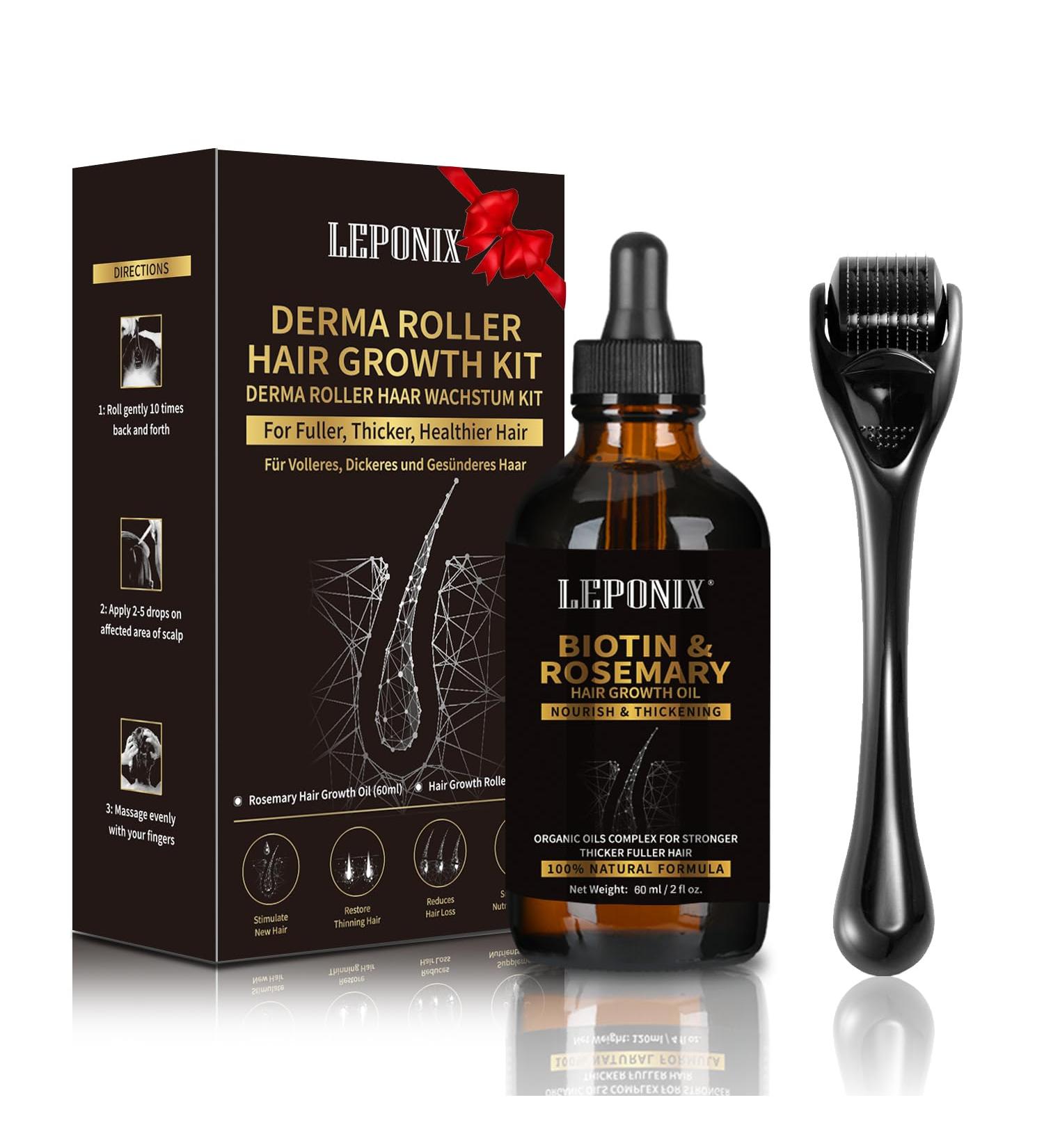 Rosemary Oil for Hair Growth Diluted Rosemary Oil for Hair w/Derma Roller Promotes Thicker Hair and Scalp Nourishment Hair Loss Treatment for men and Women Rosemary Biotin - Buy Online on GoSupps.com